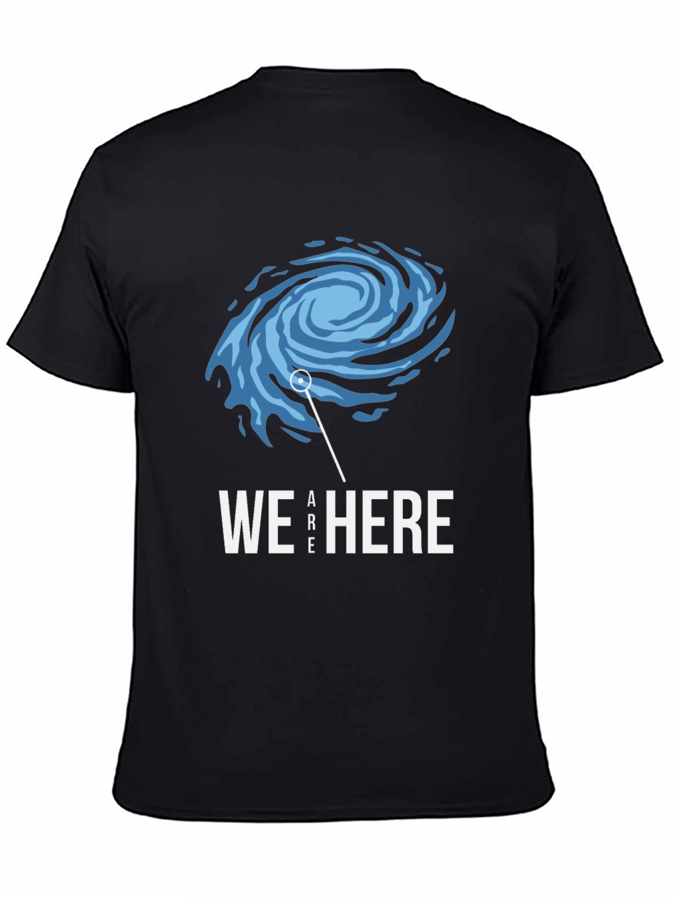 We Are Here Galaxy Graphic Tee - Black Cotton Comfort
