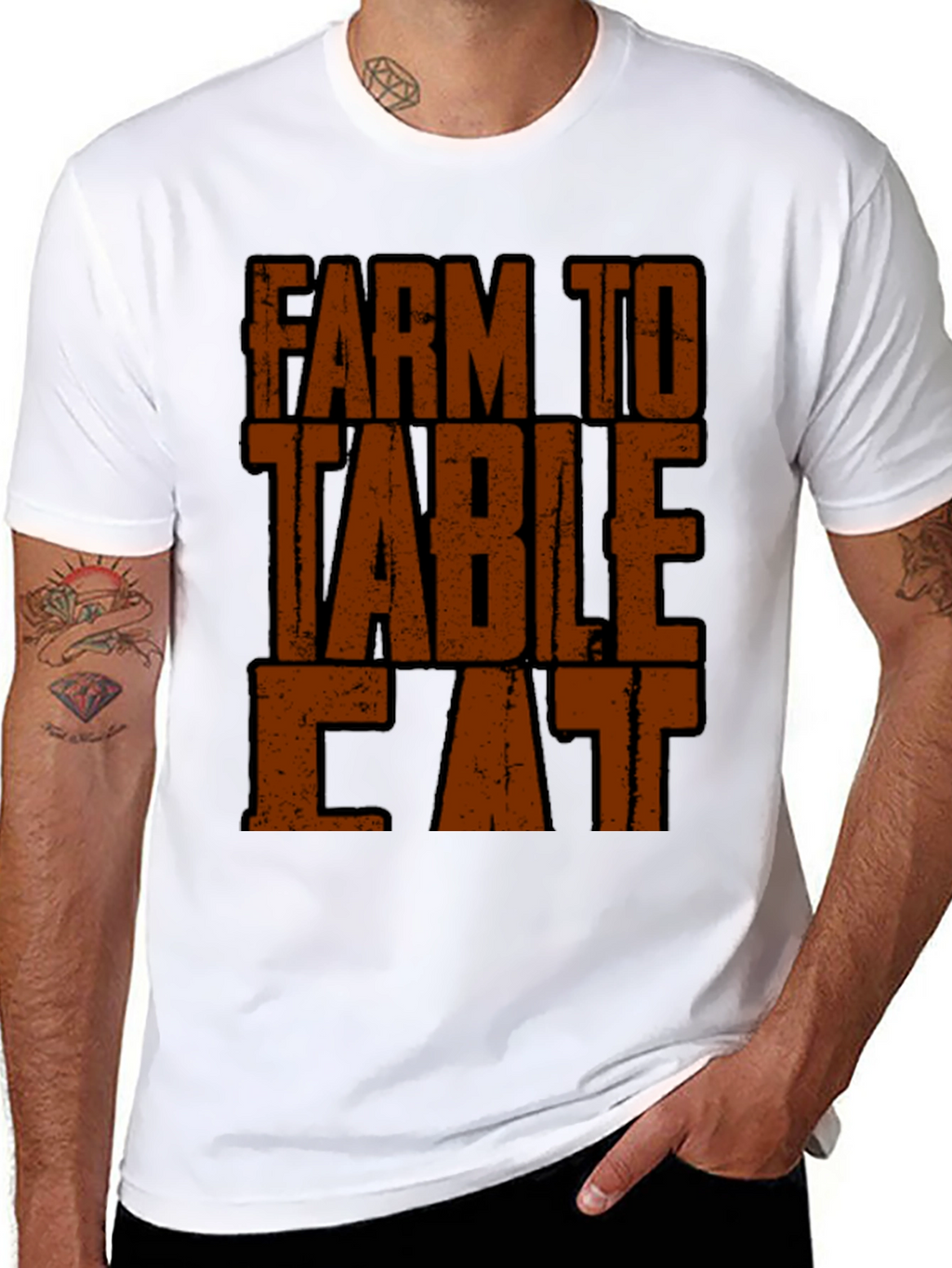 Farm to Table Eat T-Shirt - Black