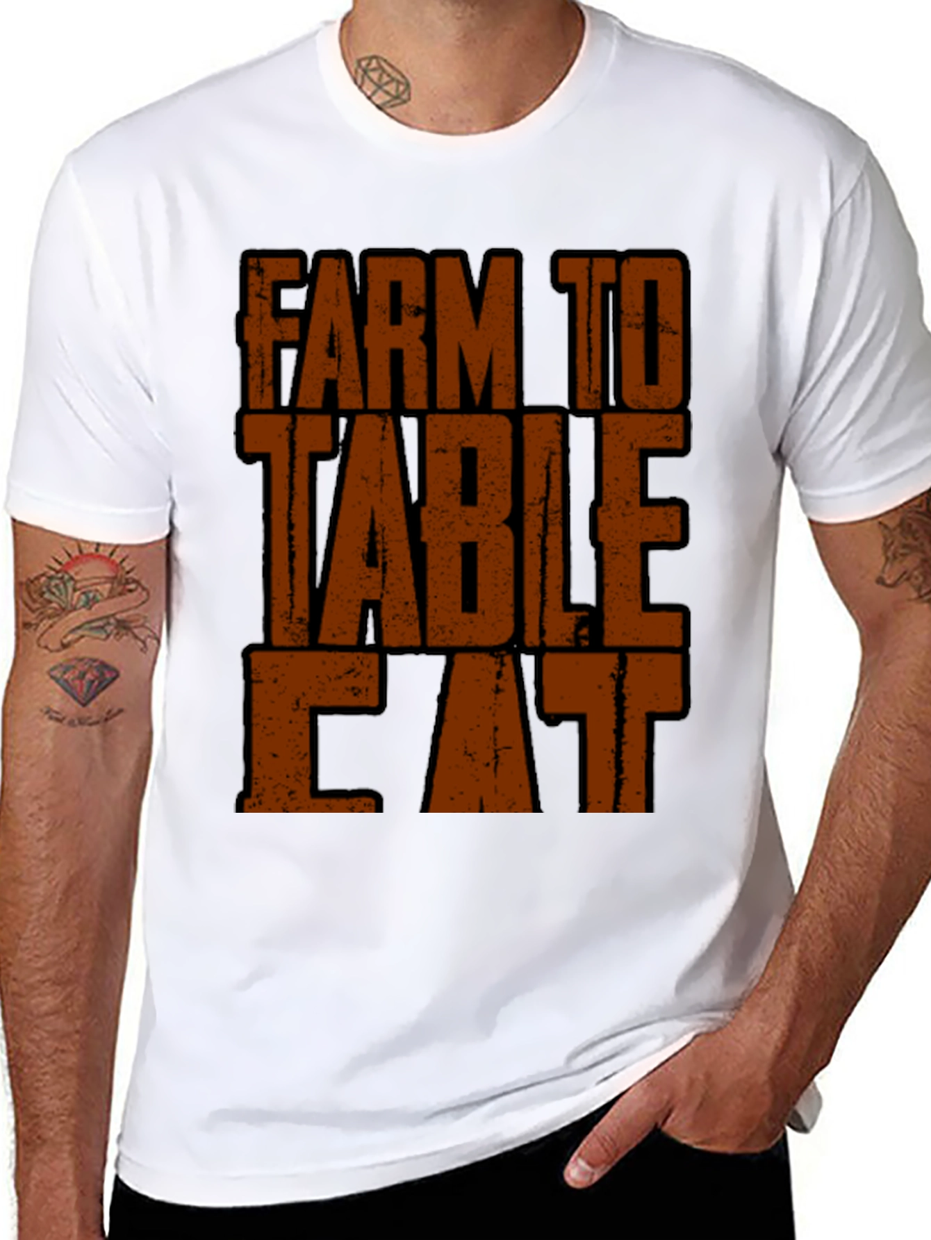 Farm to Table Eat T-Shirt - Black