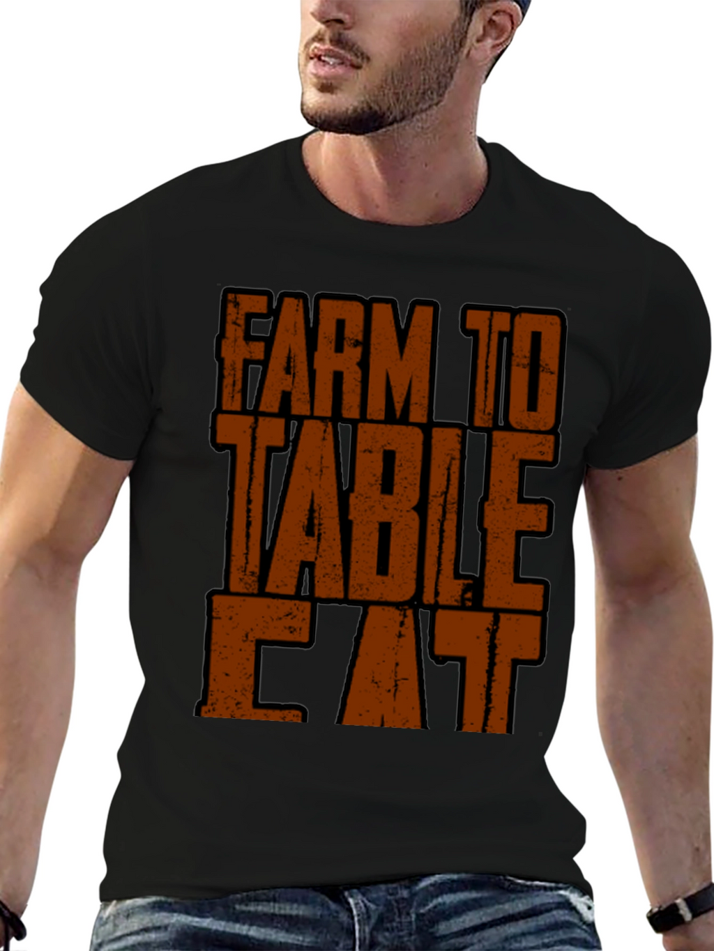 Farm to Table Eat T-Shirt - Black