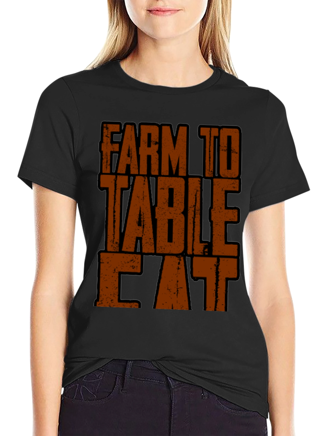 Farm to Table Eat T-Shirt - Black