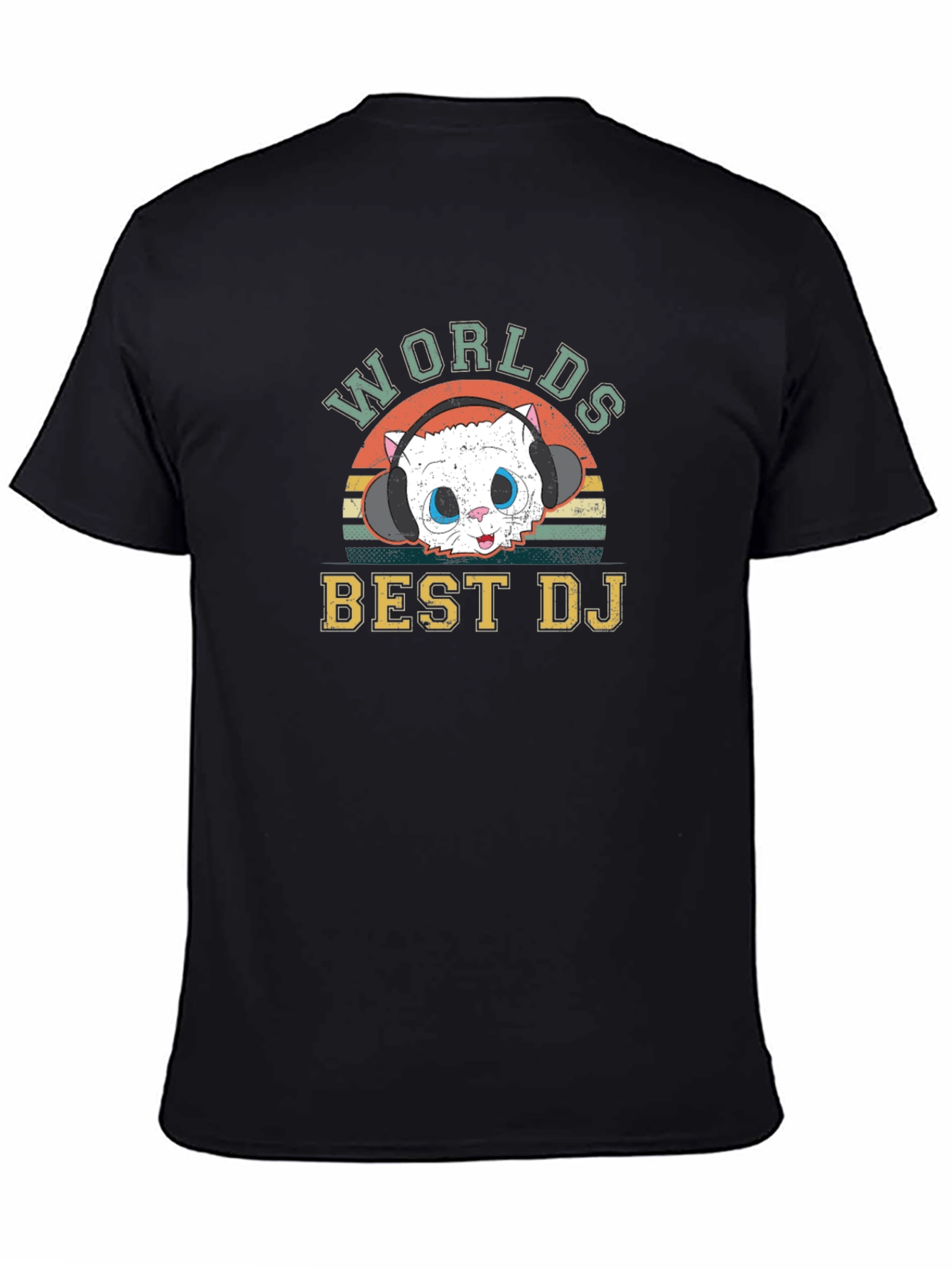 Worlds Best DJ Cat T-Shirt - Novelty Graphic Tee