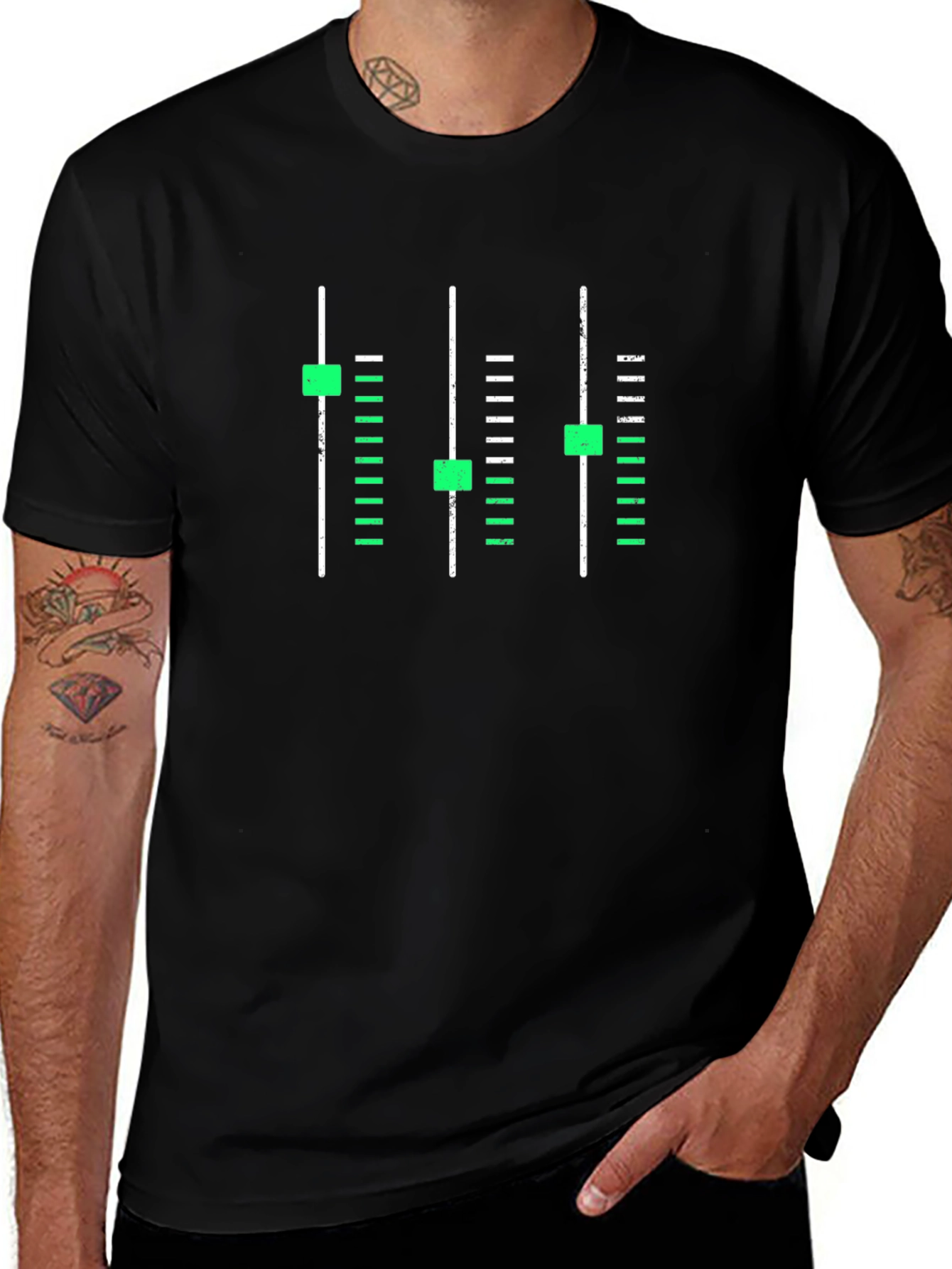 DJ Mixer Graphic T-Shirt - Black Crew Neck Tee