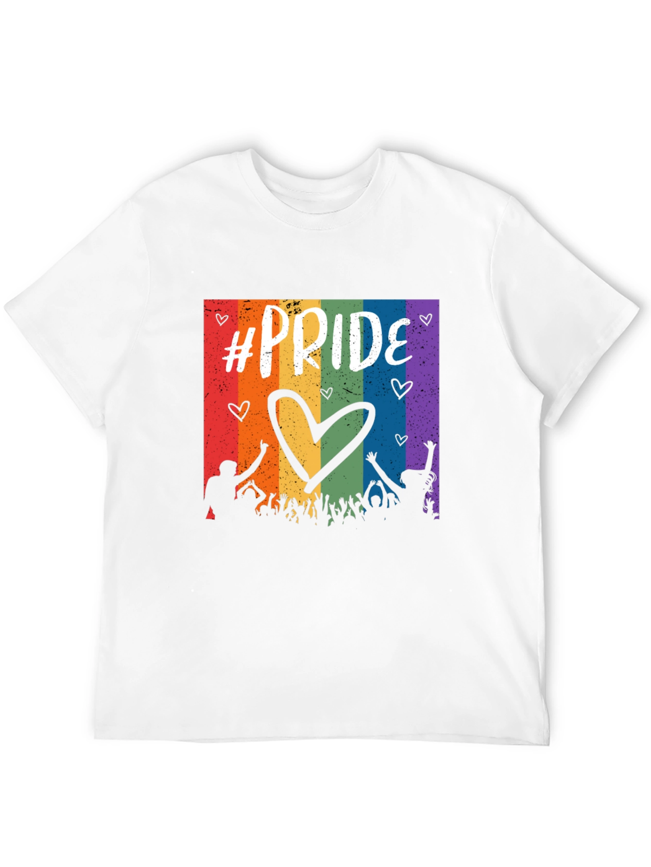 Pride Celebration T-Shirt - Rainbow Heart Design