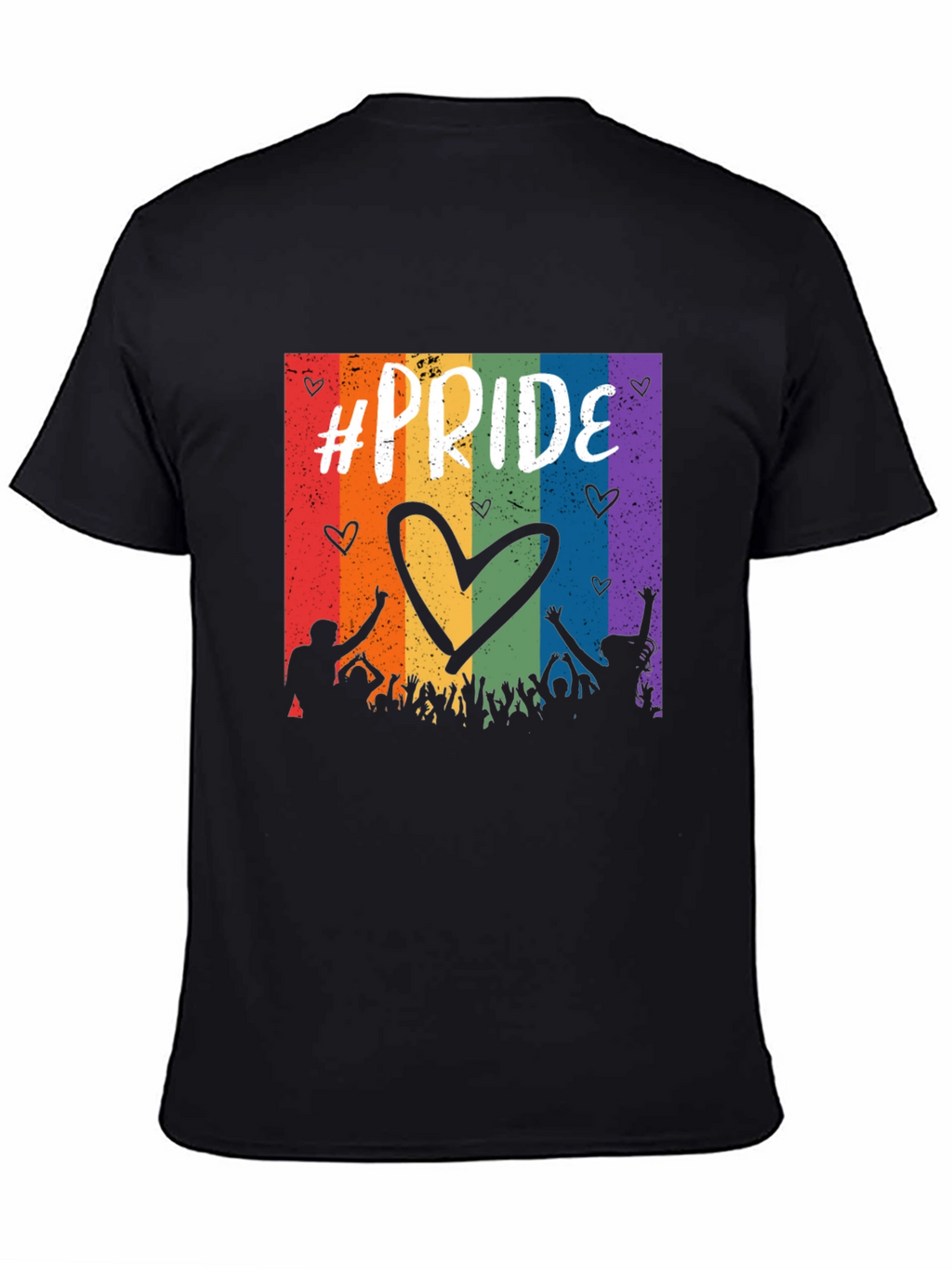 Pride Celebration T-Shirt - Rainbow Heart Design