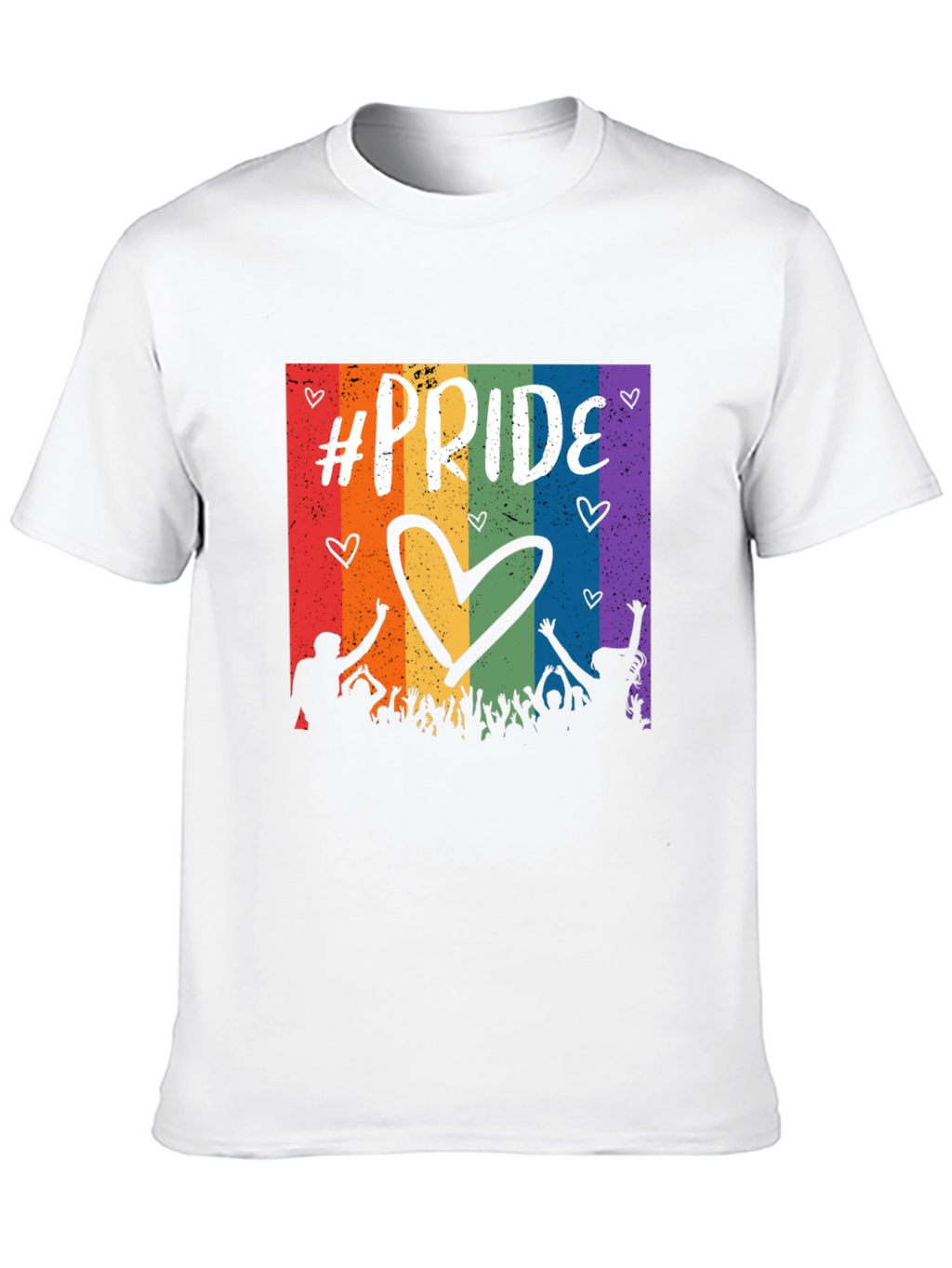 Pride Celebration T-Shirt - Rainbow Heart Design