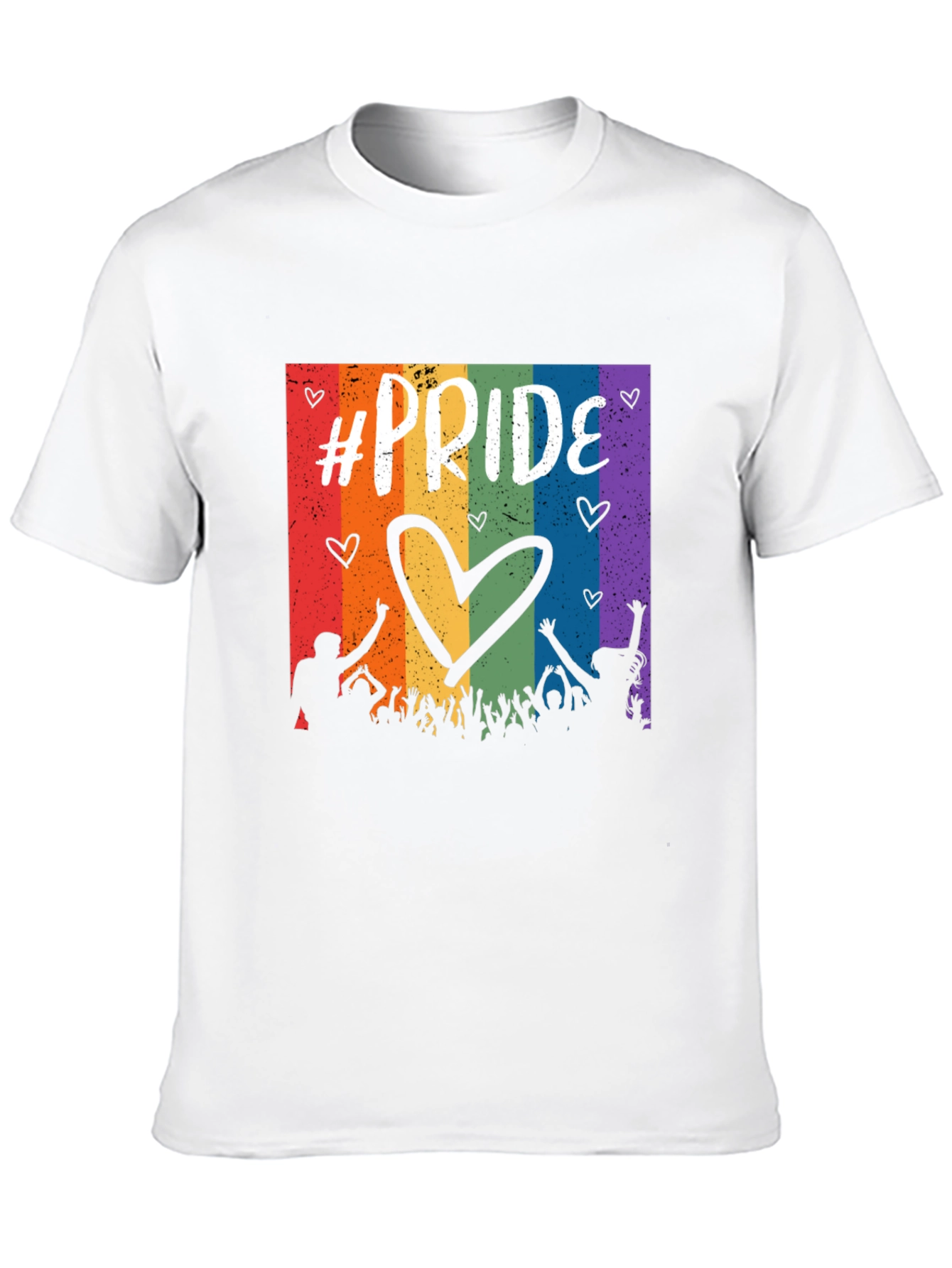 Pride Celebration T-Shirt - Rainbow Heart Design