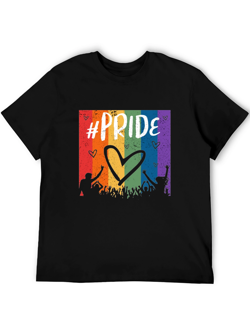 Pride Celebration T-Shirt - Rainbow Heart Design