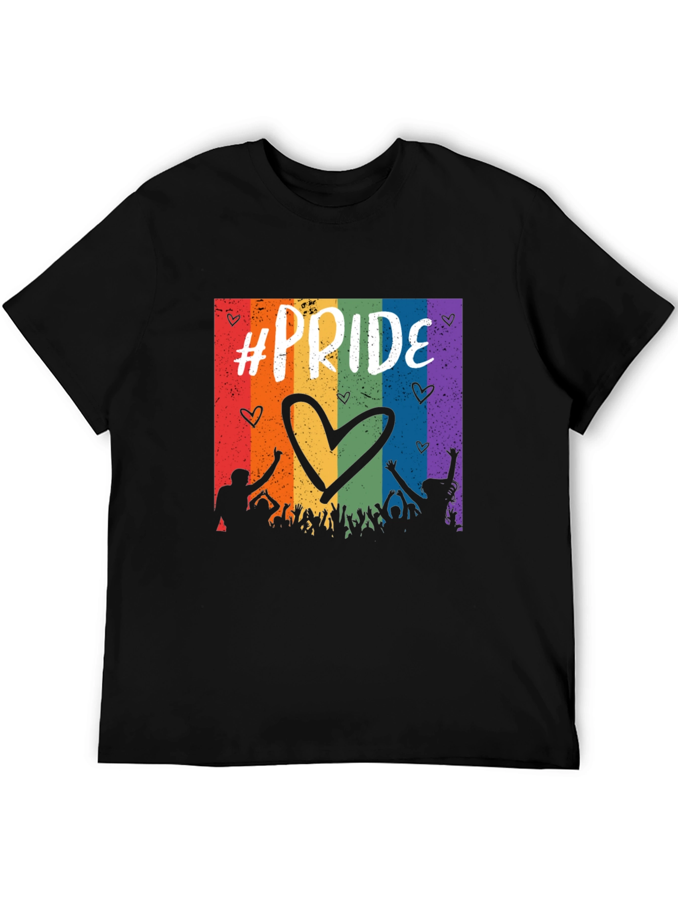 Pride Celebration T-Shirt - Rainbow Heart Design