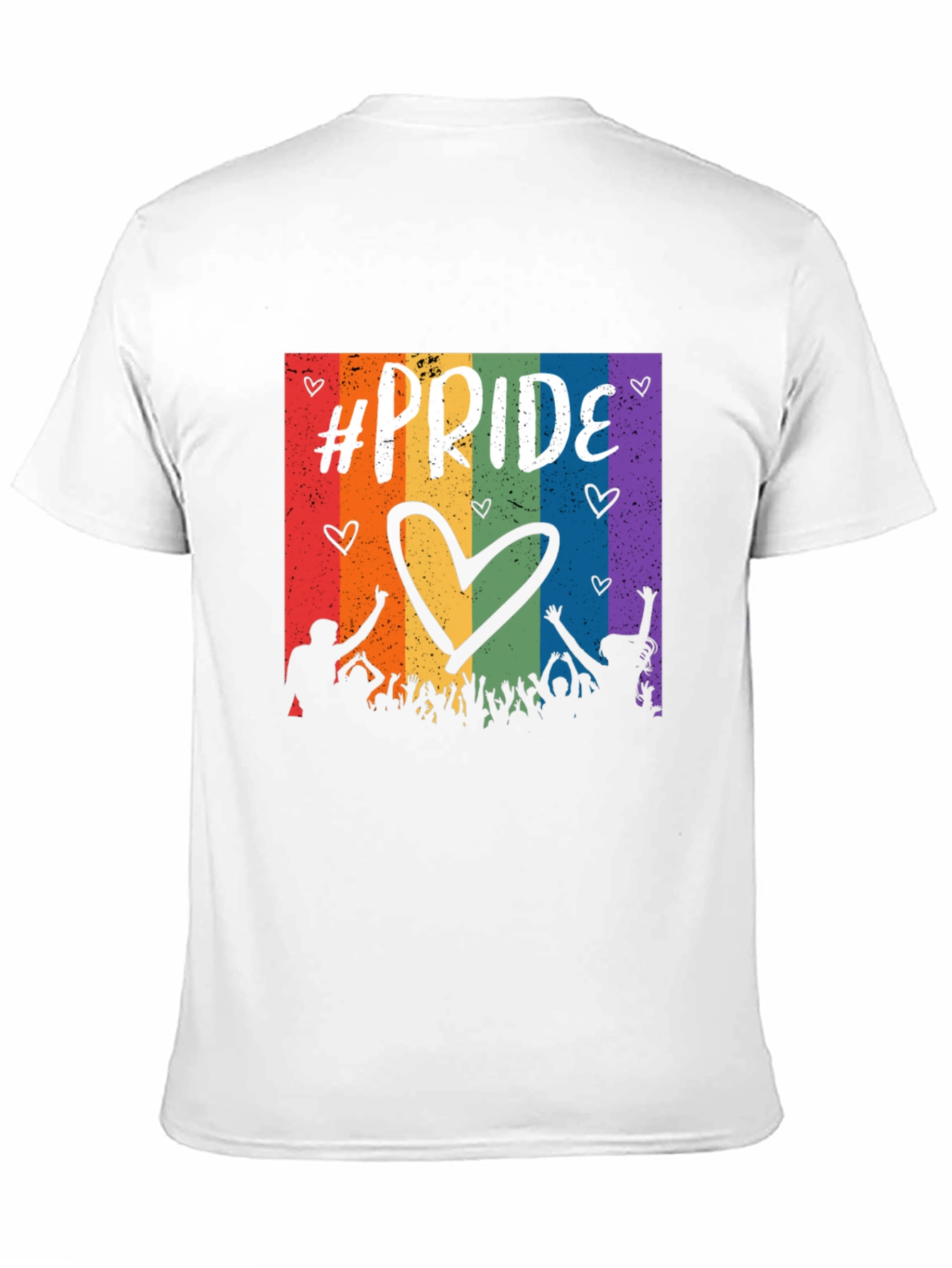 Pride Celebration T-Shirt - Rainbow Heart Design