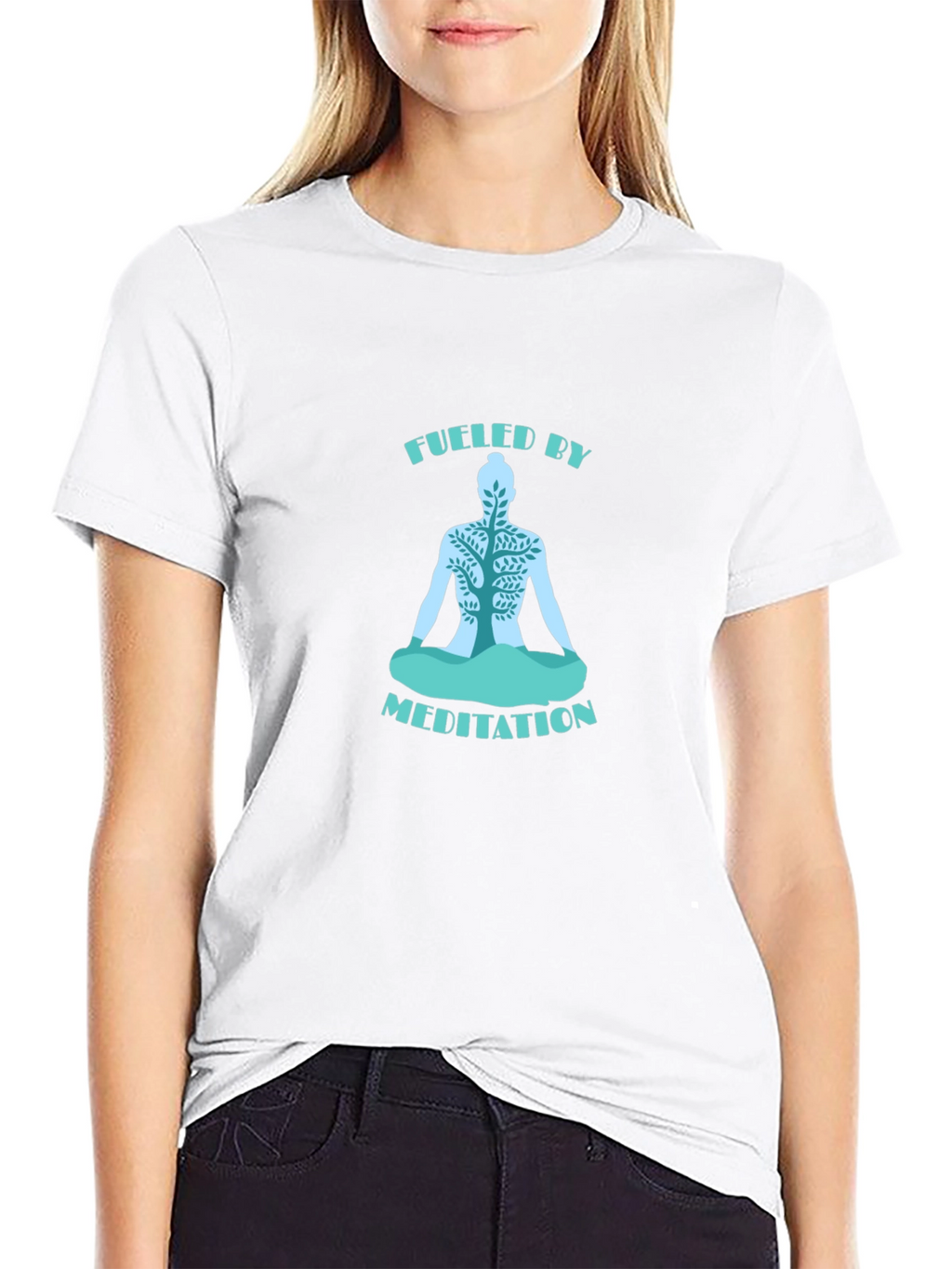 Fueled by Meditation T-Shirt - Black Yoga Tee
