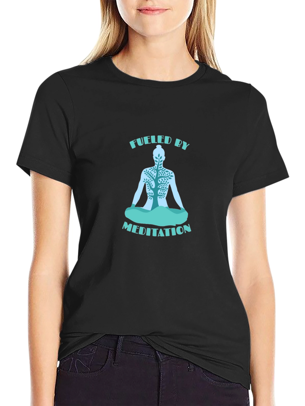 Fueled by Meditation T-Shirt - Black Yoga Tee