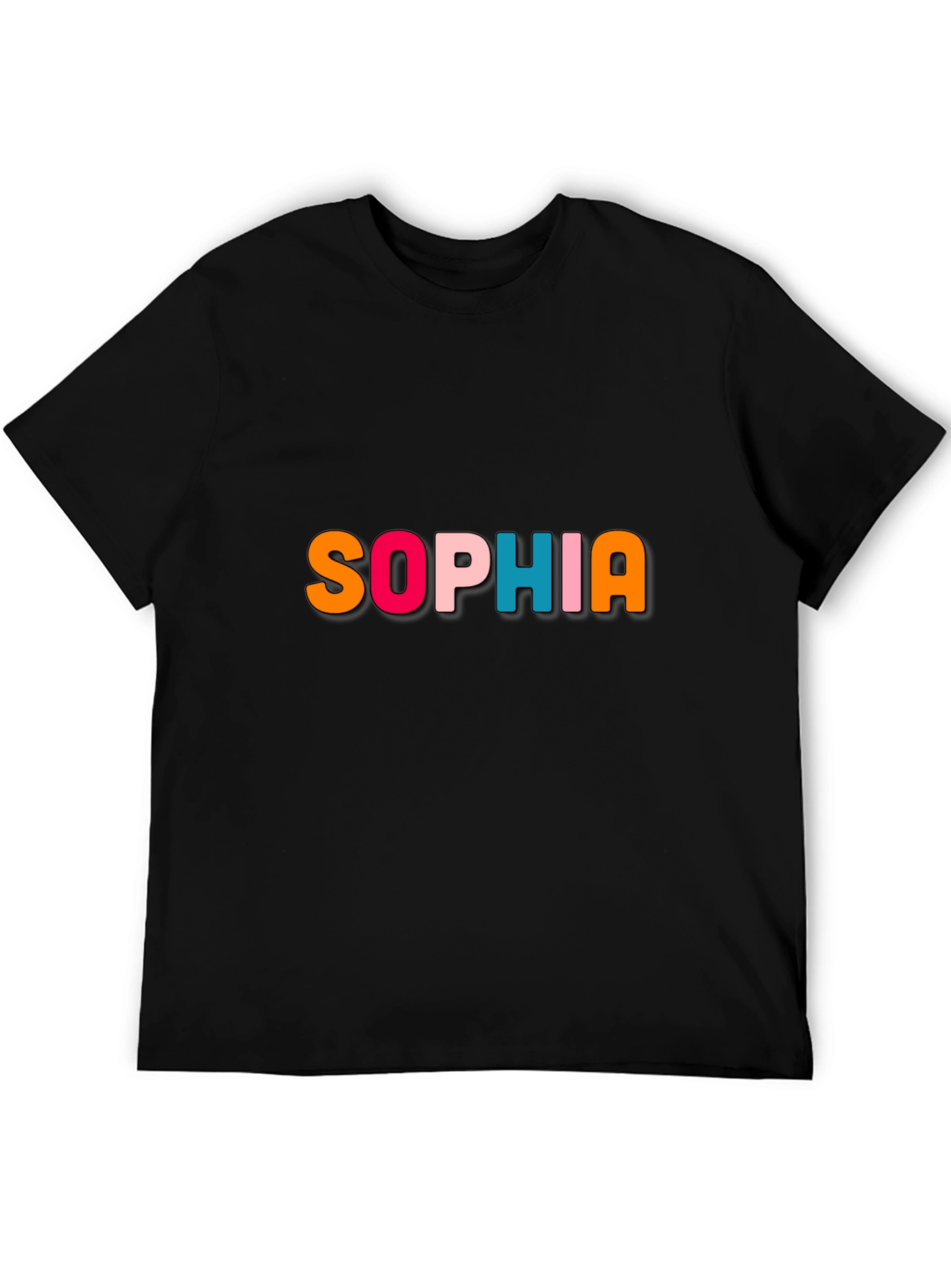 Sophia Colorful Name T-Shirt - Black