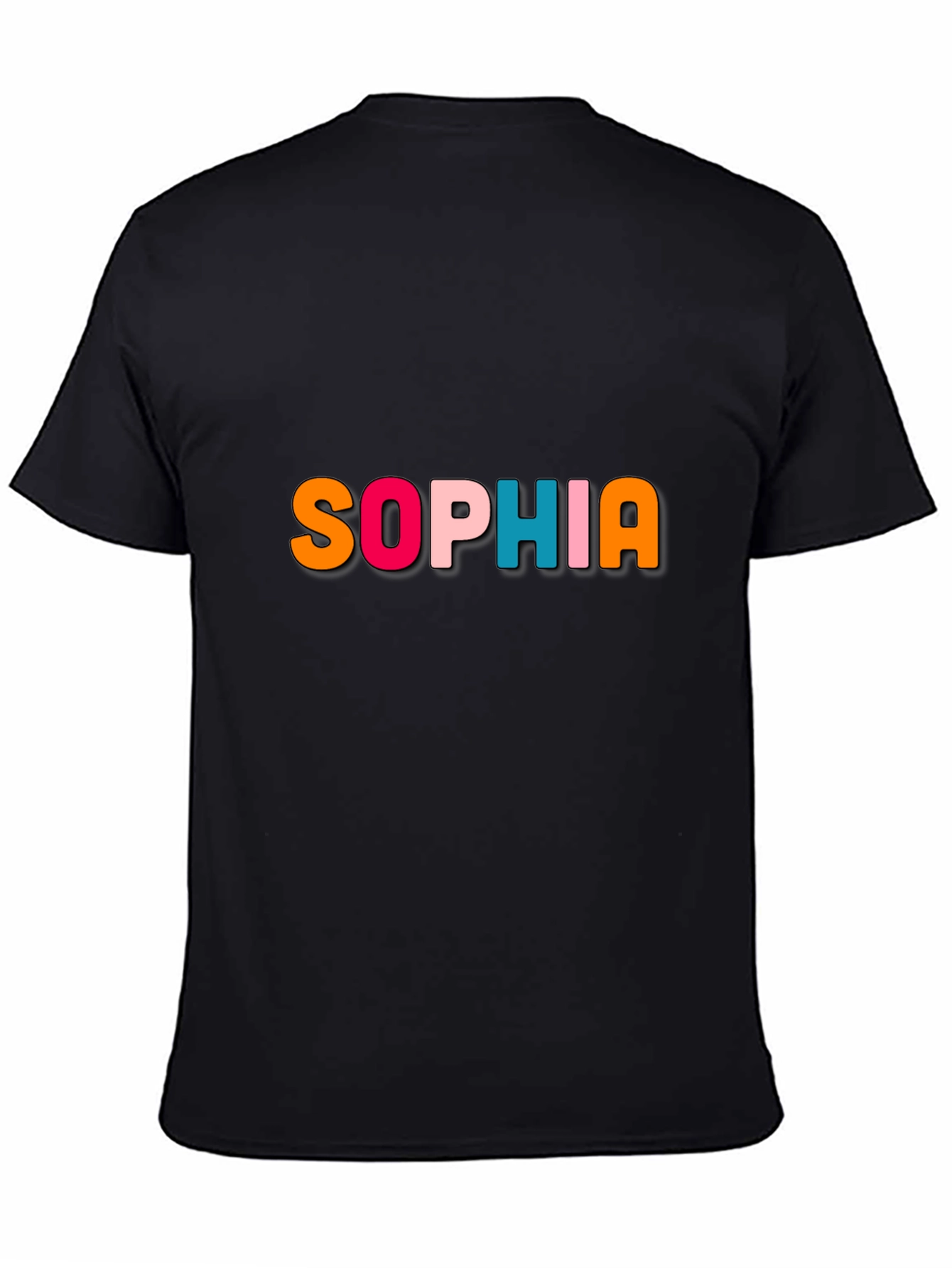 Sophia Colorful Name T-Shirt - Black