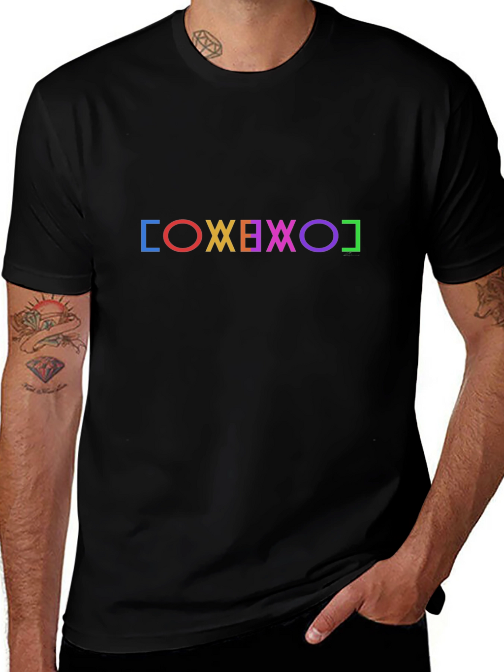 Geometric Symbol T-Shirt - Black
