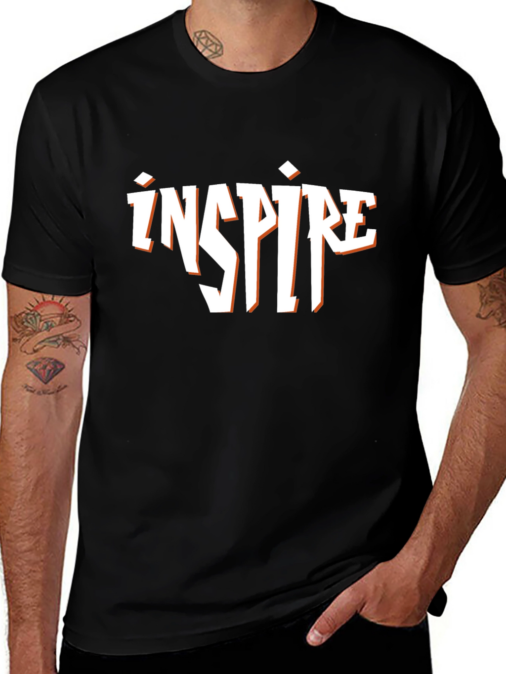 Inspire Black Graphic T-Shirt