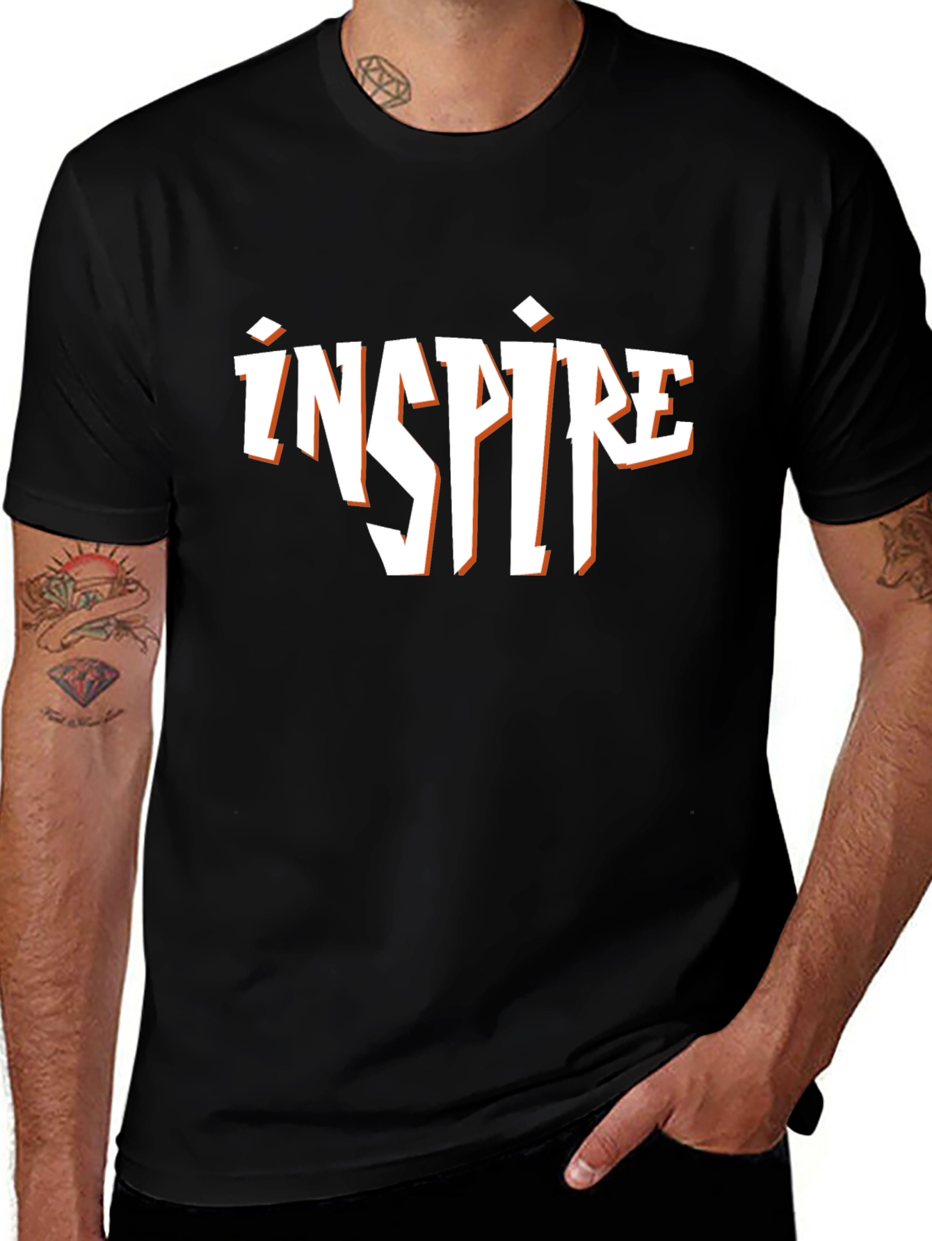 Inspire Black Graphic T-Shirt