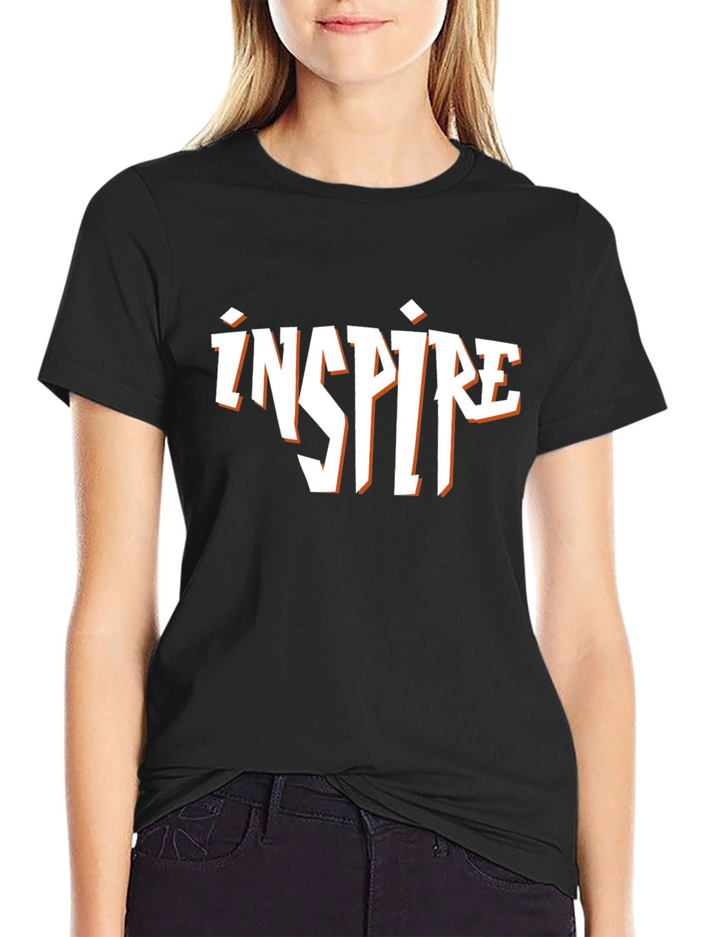 Inspire Black Graphic T-Shirt