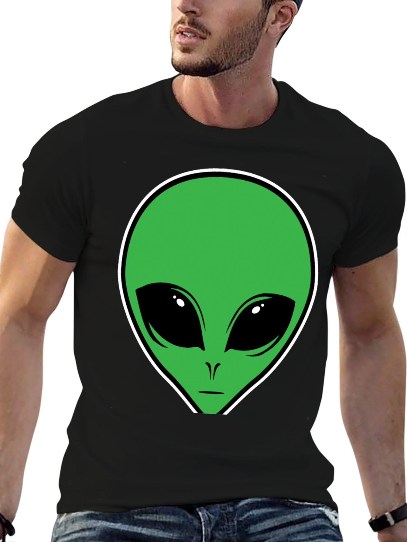 Alien Graphic T-Shirt - Black Cotton Tee