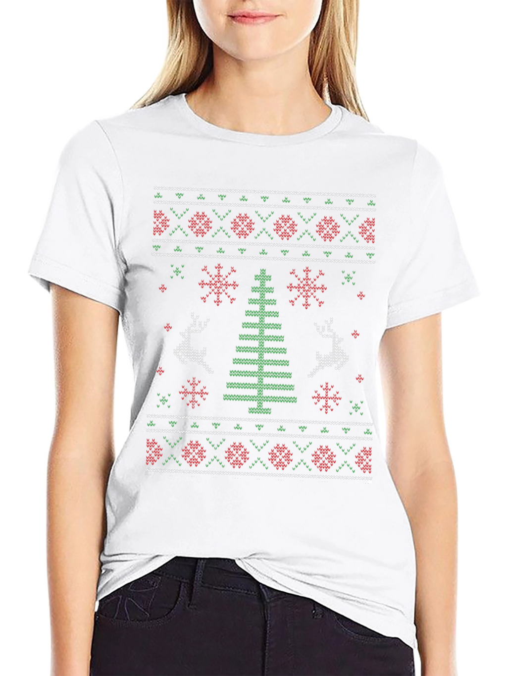 Ugly Christmas Sweater Style Graphic Tee