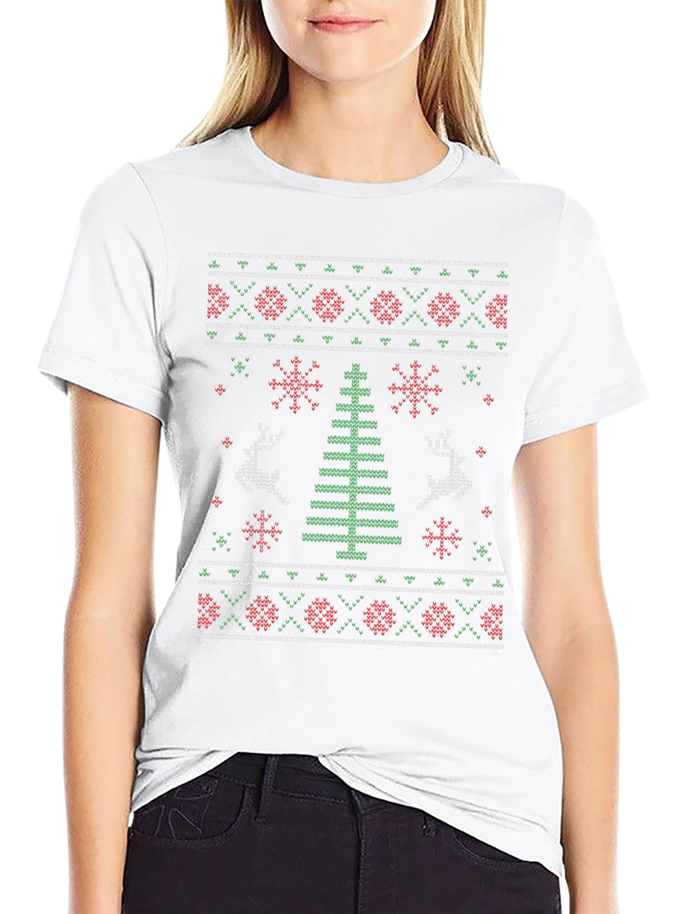 Ugly Christmas Sweater Style Graphic Tee
