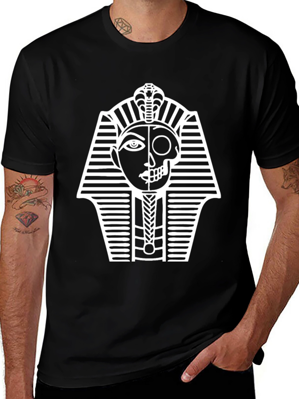Egyptian Pharaoh Skull Graphic T-Shirt