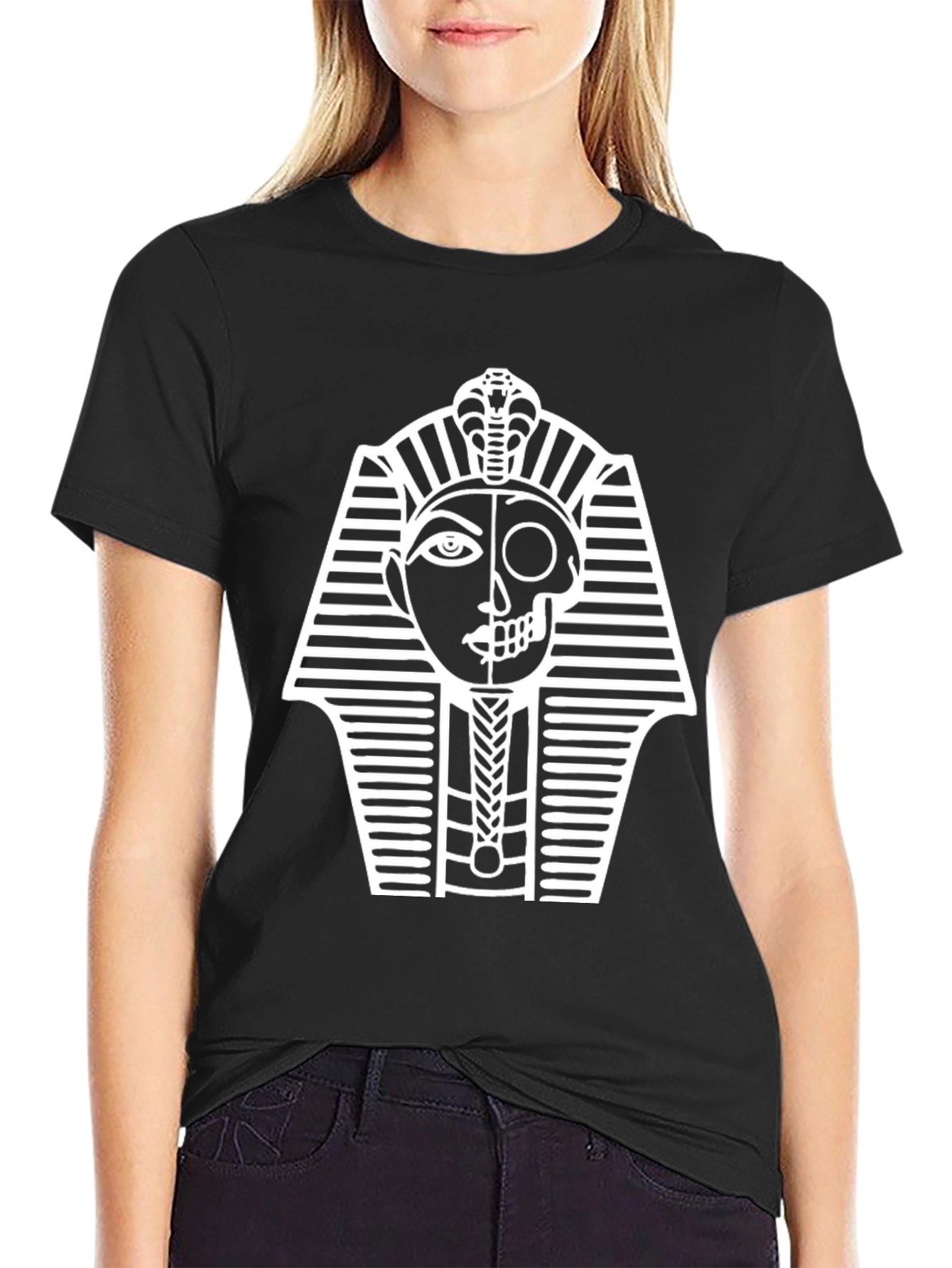 Egyptian Pharaoh Skull Graphic T-Shirt