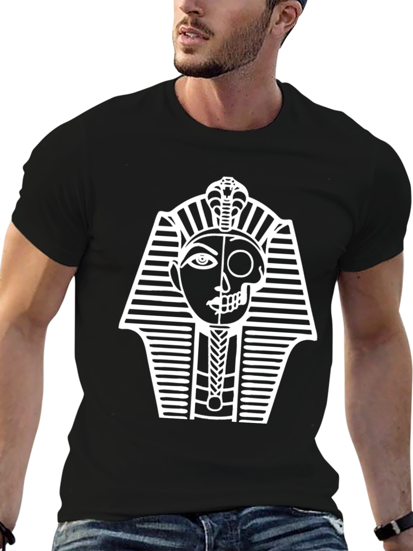 Egyptian Pharaoh Skull Graphic T-Shirt