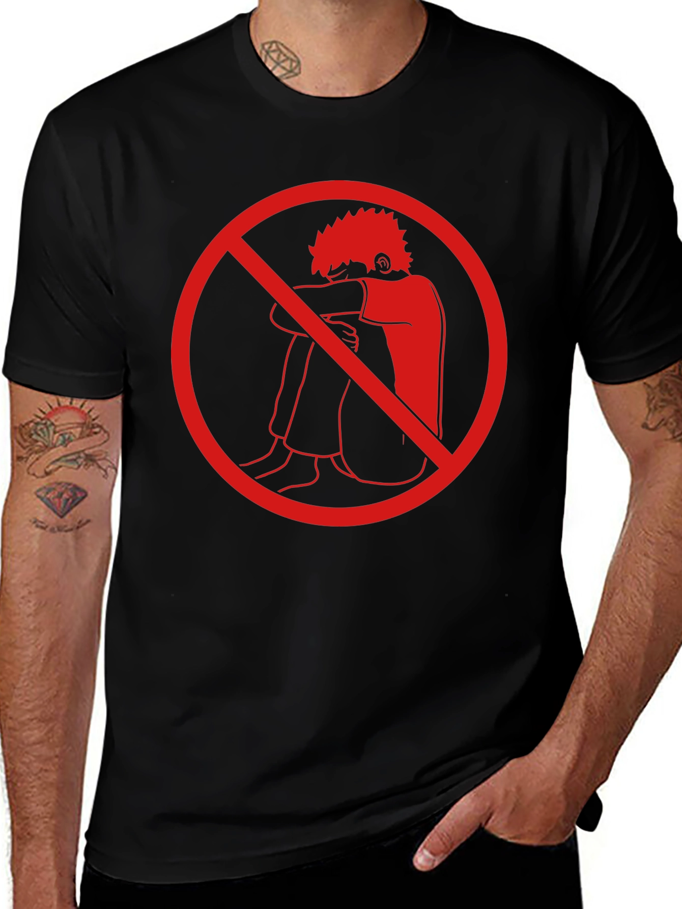 Anti-Depression T-Shirt - Red Circle Design