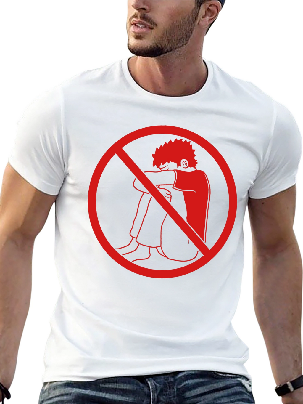 Anti-Depression T-Shirt - Red Circle Design