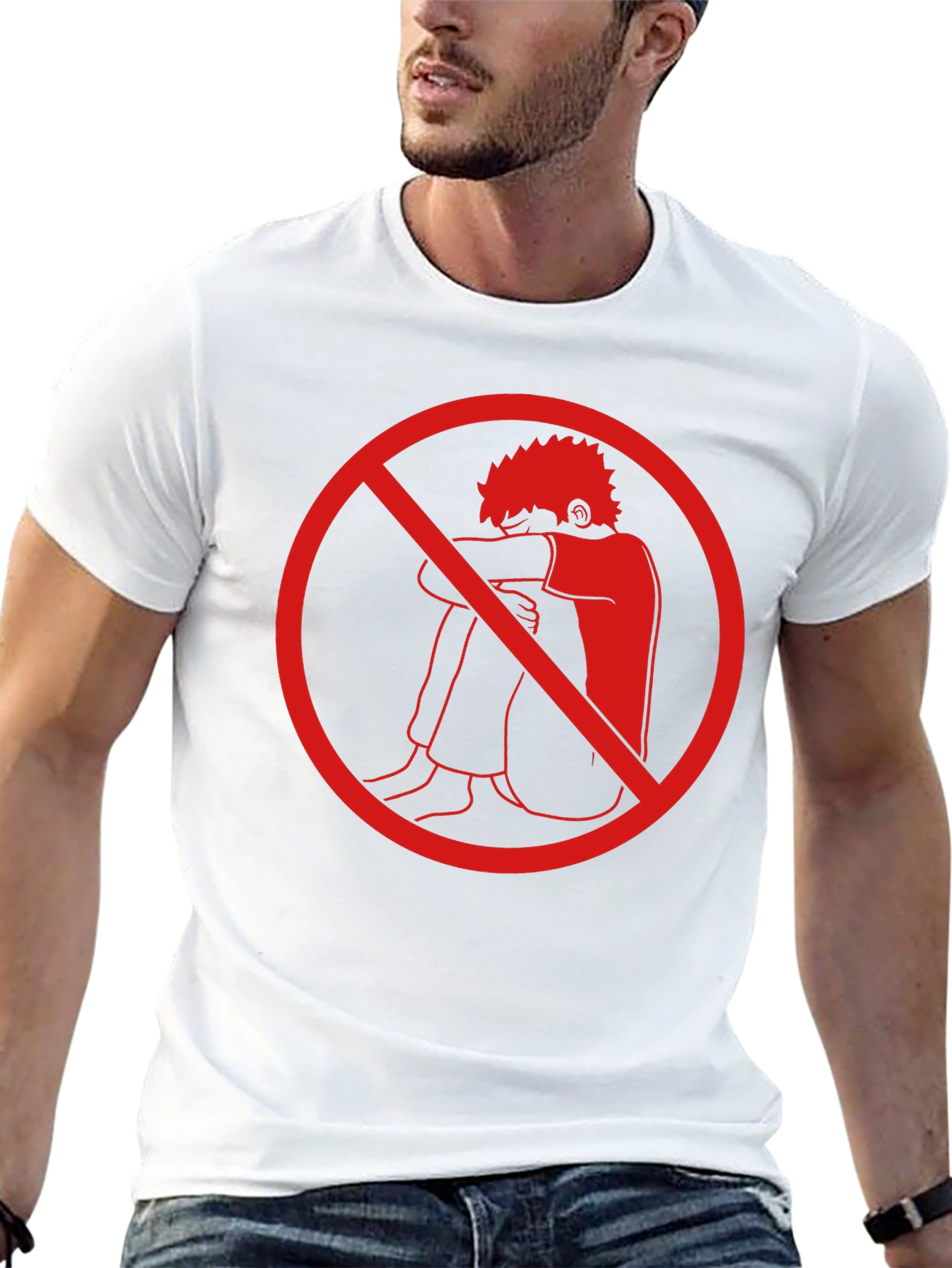Anti-Depression T-Shirt - Red Circle Design
