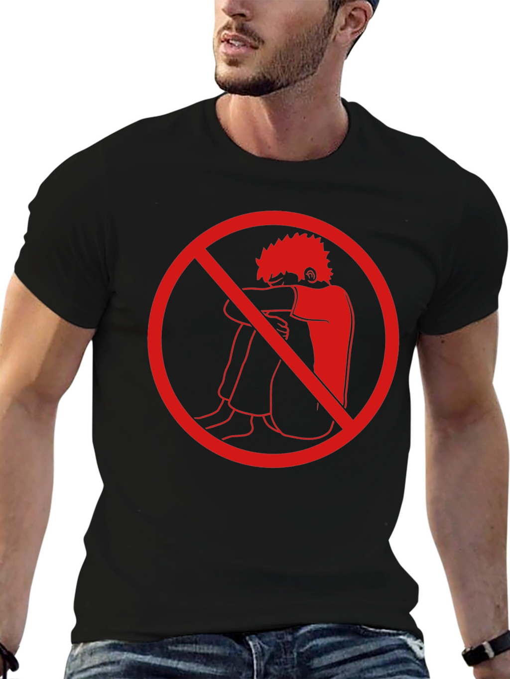 Anti-Depression T-Shirt - Red Circle Design
