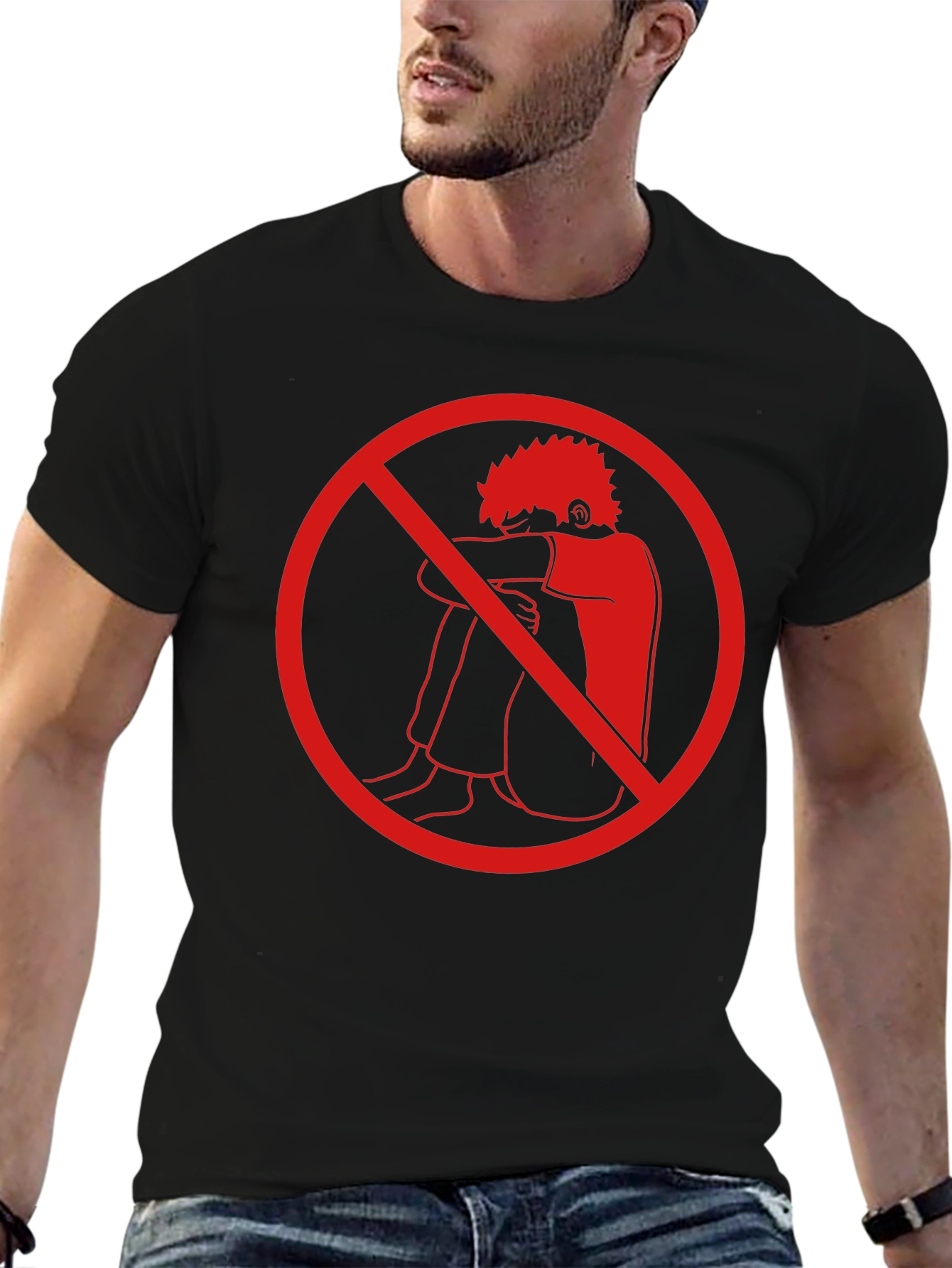 Anti-Depression T-Shirt - Red Circle Design
