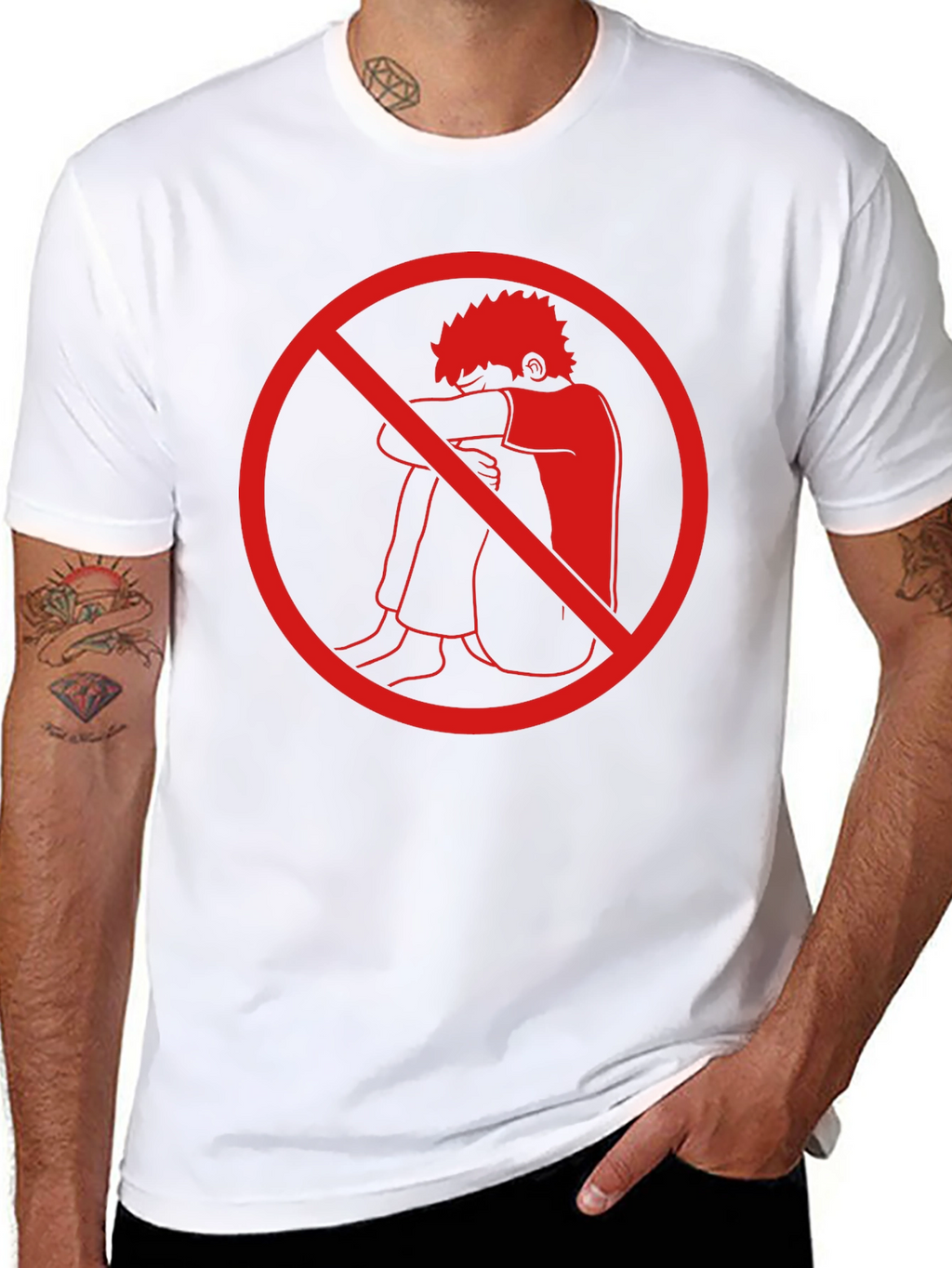 Anti-Depression T-Shirt - Red Circle Design