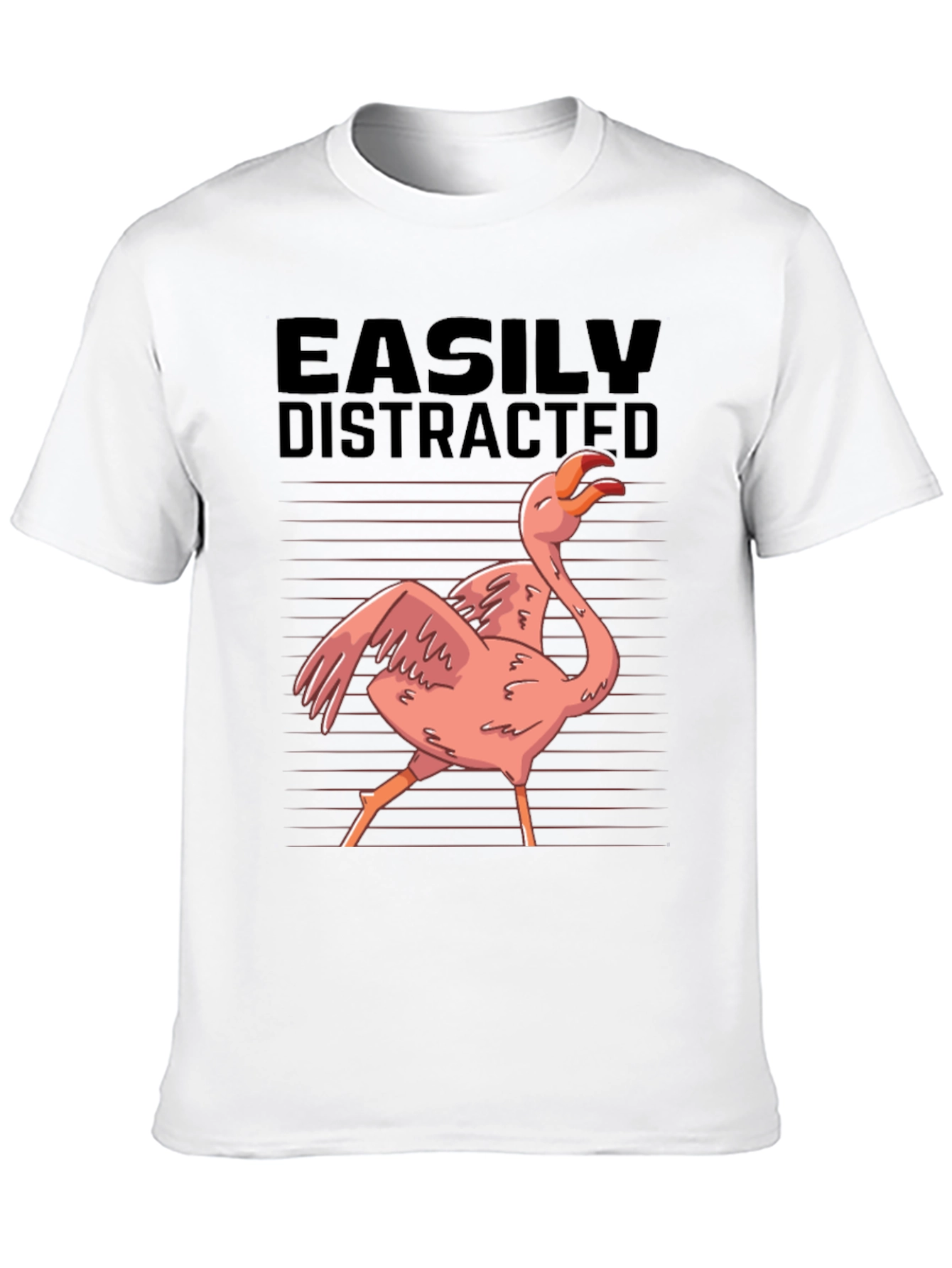 Easily Distracted Flamingo Graphic T-Shirt