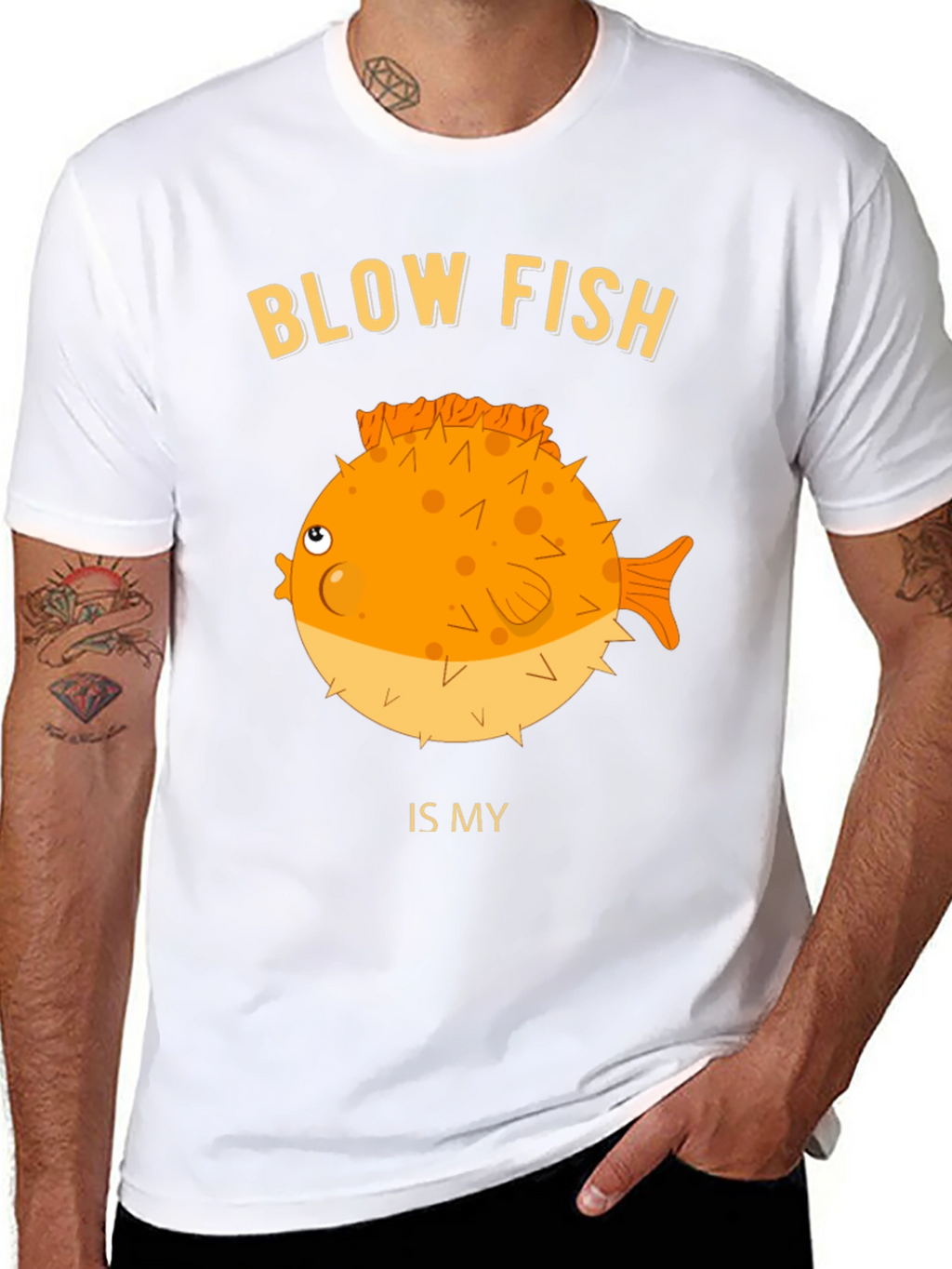 Blow Fish Graphic T-Shirt - Funny Fish Lover Tee