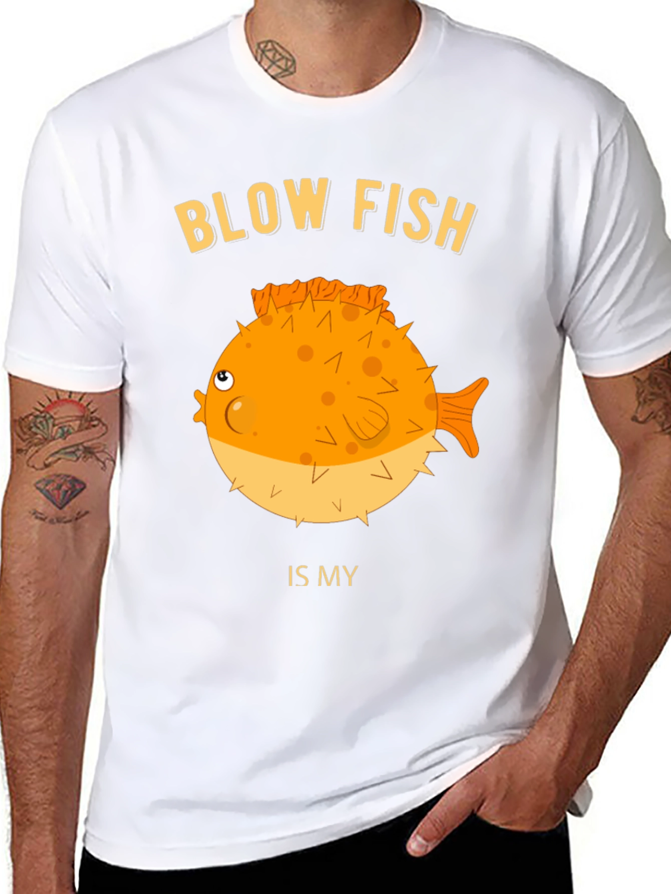 Blow Fish Graphic T-Shirt - Funny Fish Lover Tee