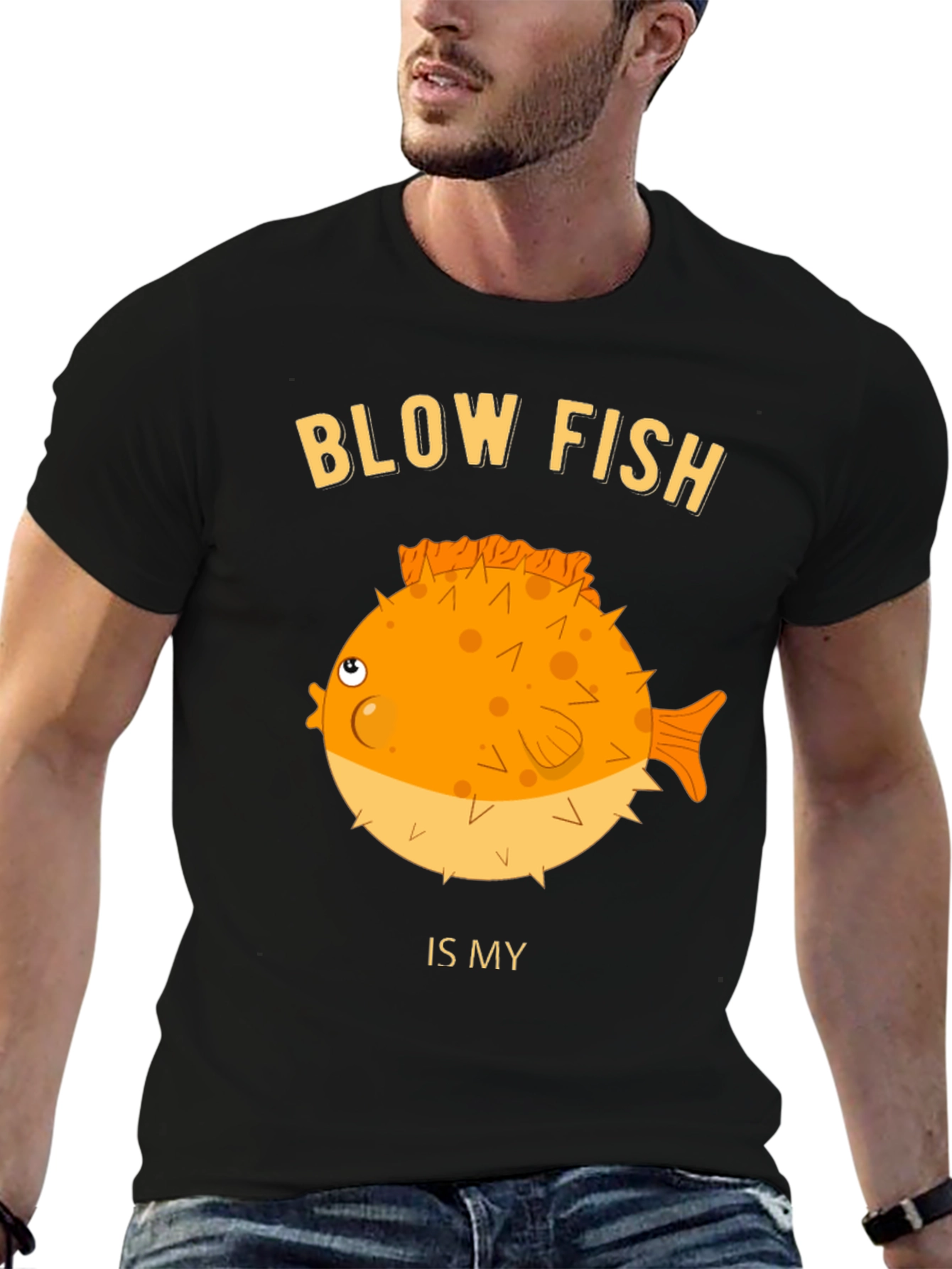 Blow Fish Graphic T-Shirt - Funny Fish Lover Tee