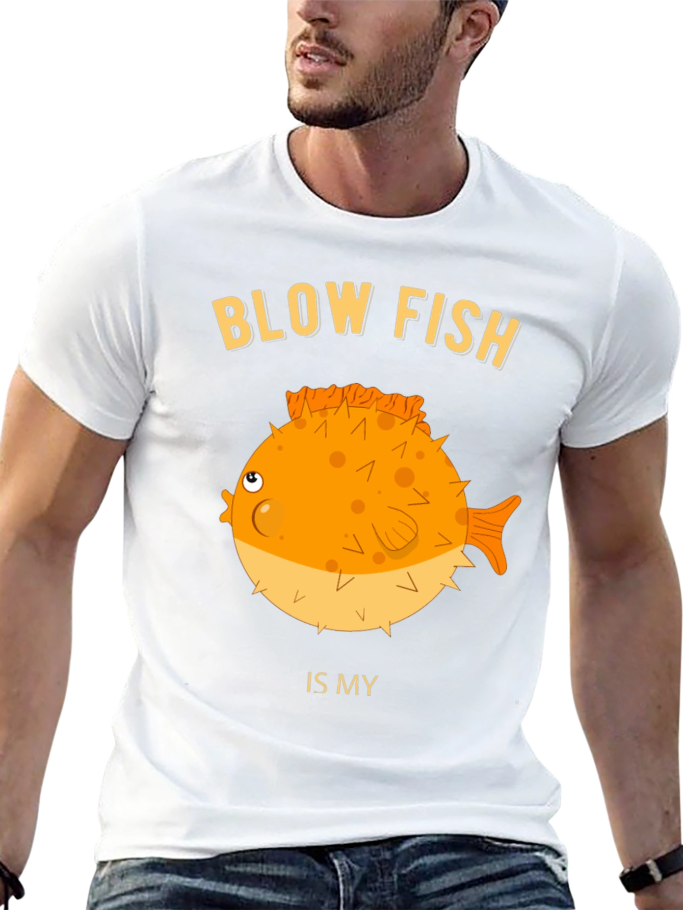 Blow Fish Graphic T-Shirt - Funny Fish Lover Tee