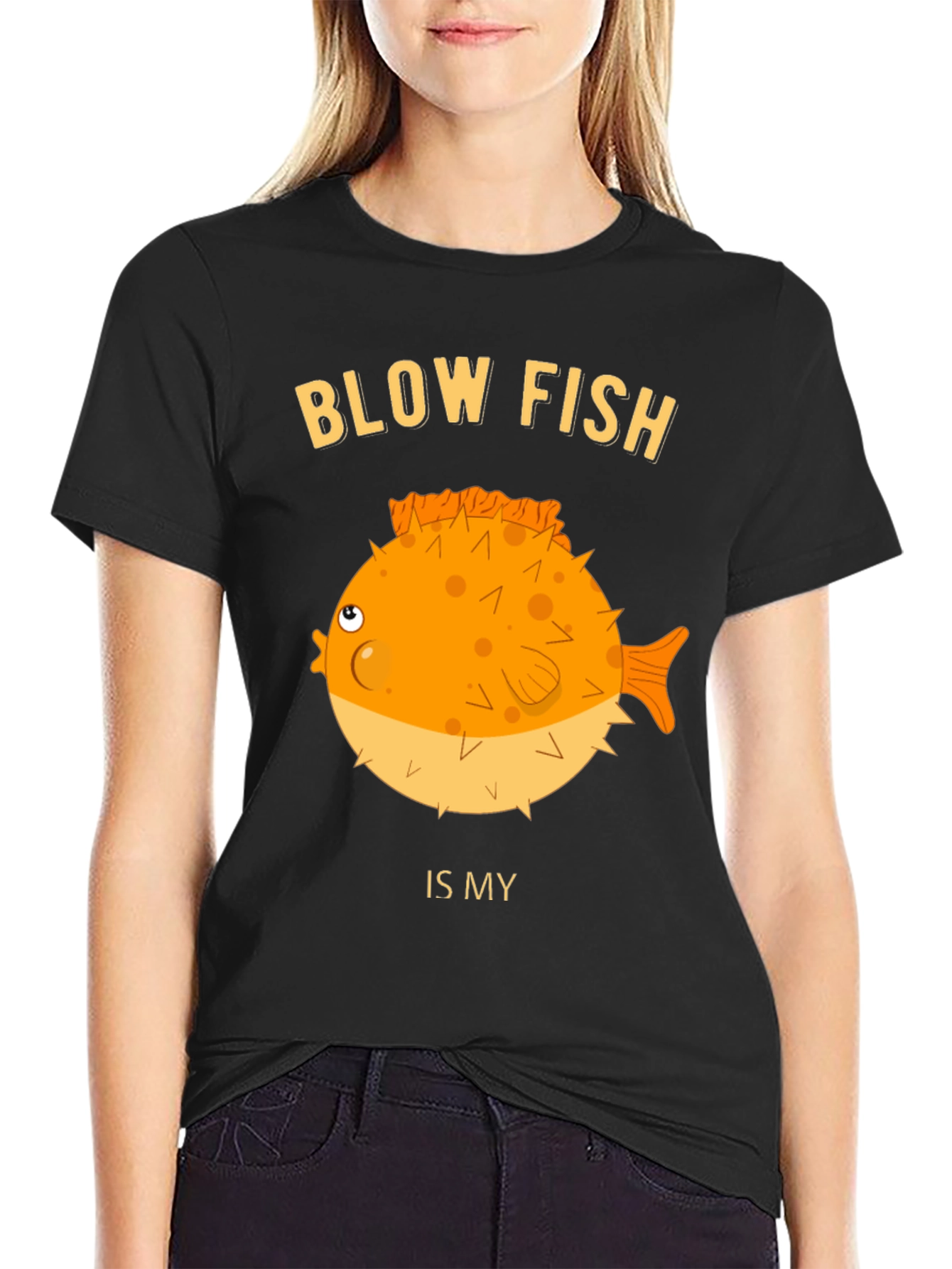 Blow Fish Graphic T-Shirt - Funny Fish Lover Tee