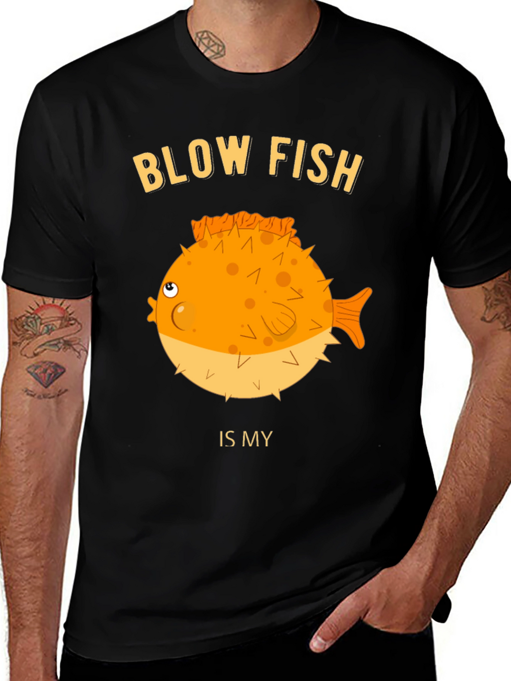 Blow Fish Graphic T-Shirt - Funny Fish Lover Tee