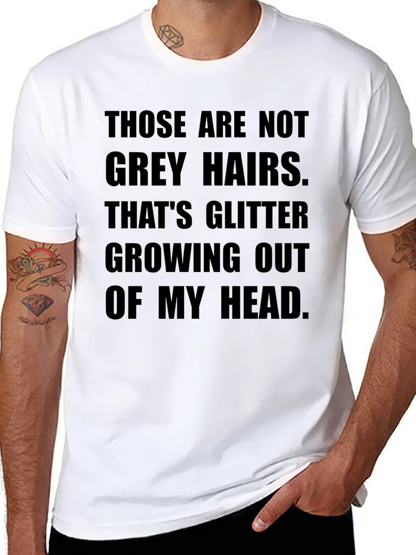 Funny Glitter Grey Hairs T-Shirt