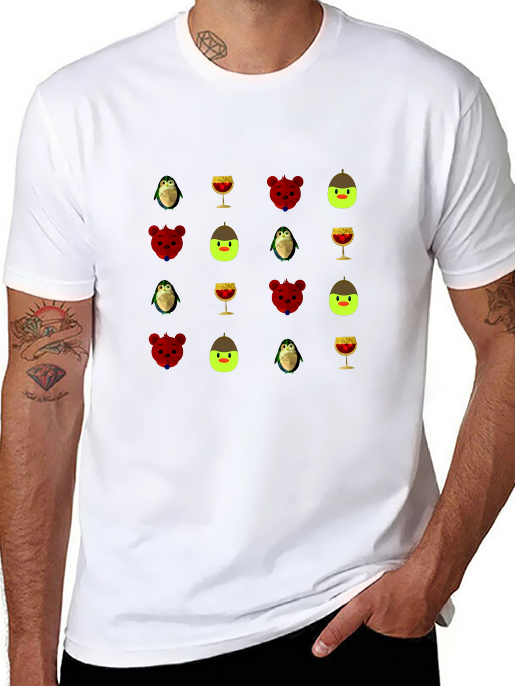 Patterned Black T-Shirt