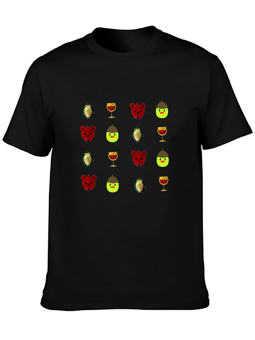 Patterned Black T-Shirt