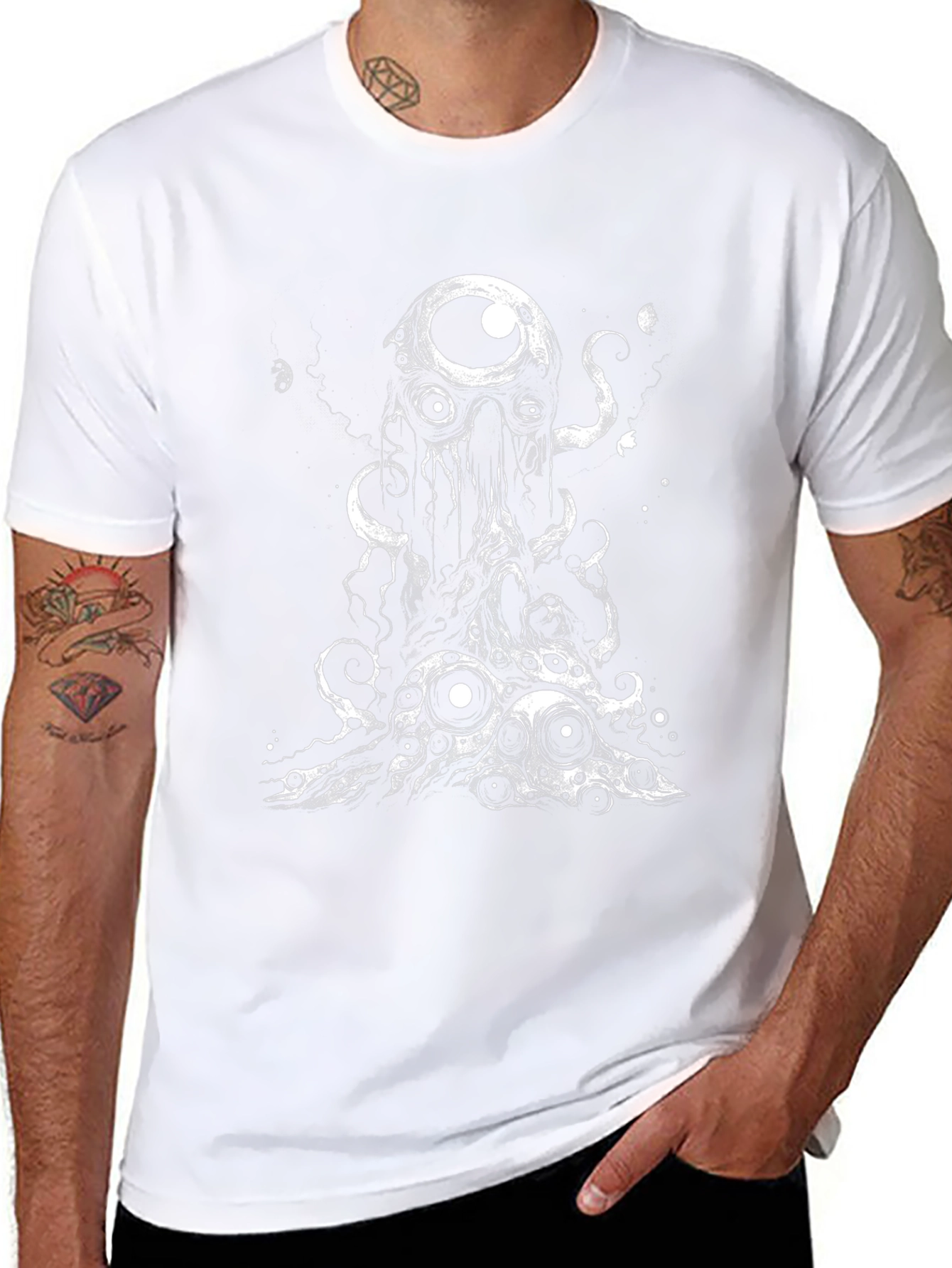 Eye Monster Graphic Tee - Black Cotton T-Shirt