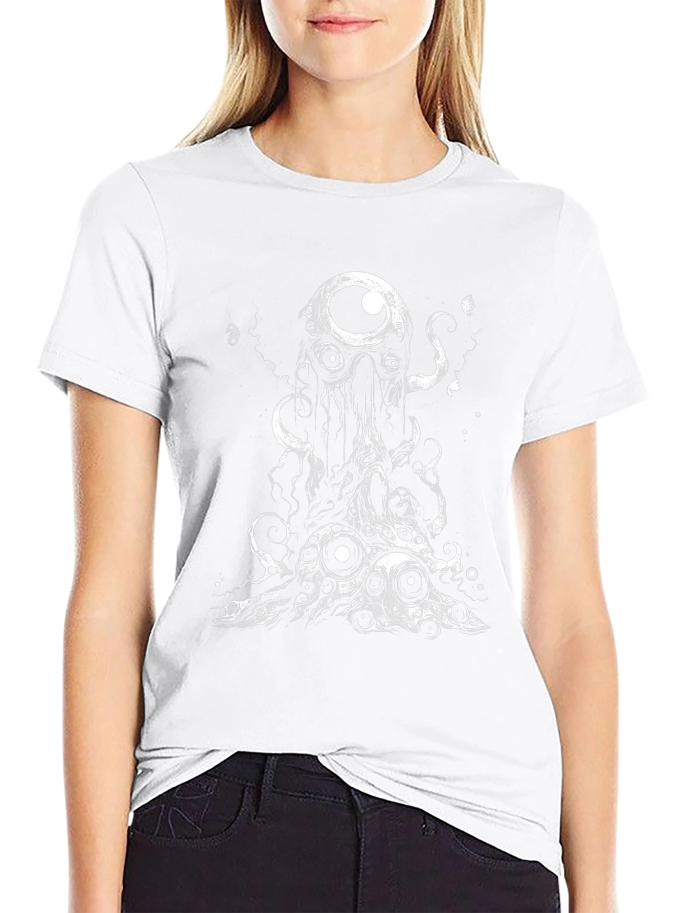 Eye Monster Graphic Tee - Black Cotton T-Shirt
