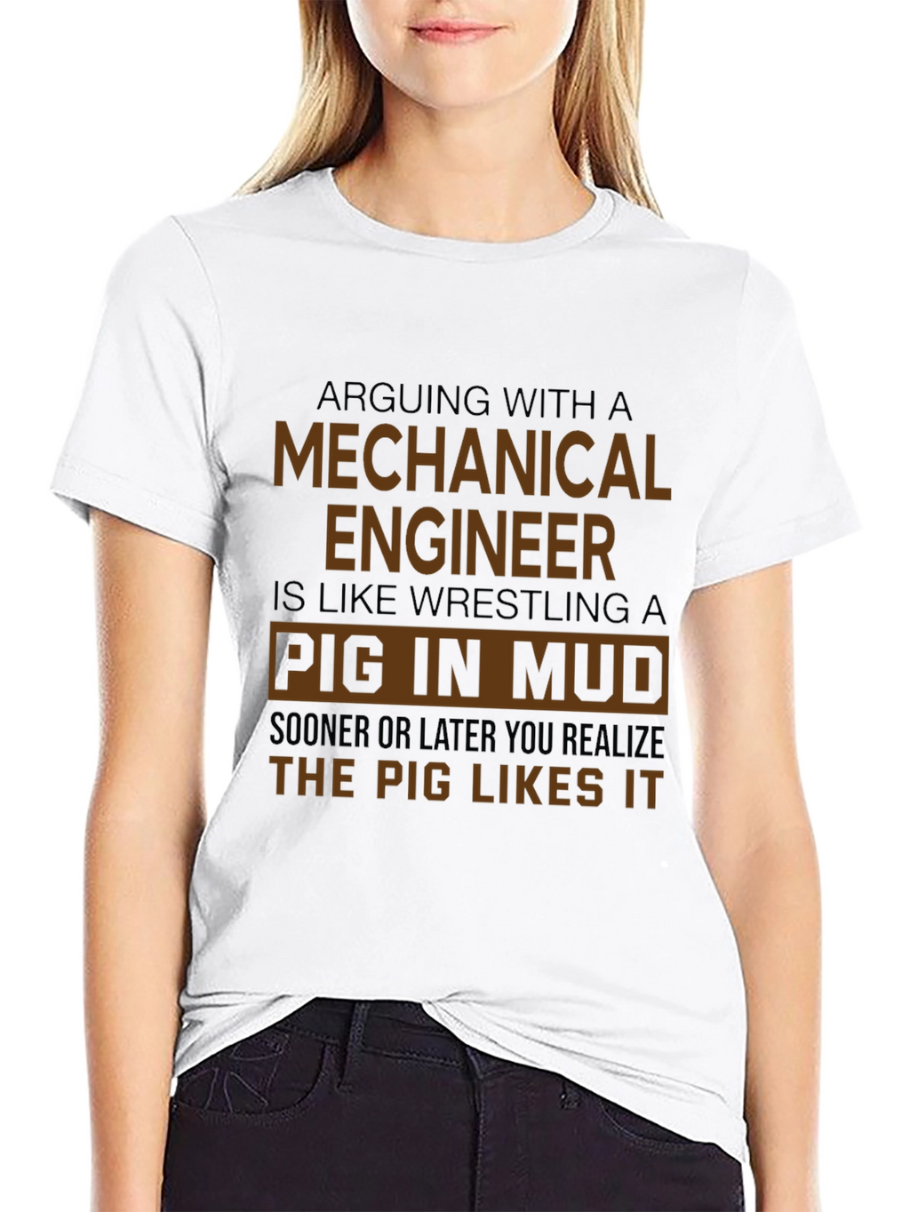 Mechanical Engineer Pig in Mud Graphic Tee