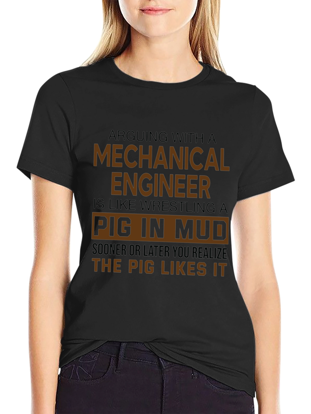 Mechanical Engineer Pig in Mud Graphic Tee