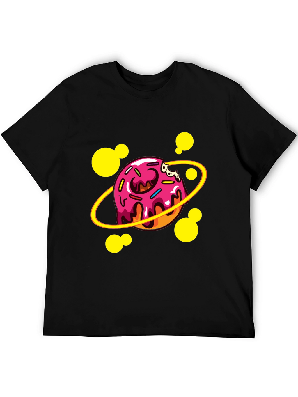 Donut Planet Graphic T-Shirt - Black