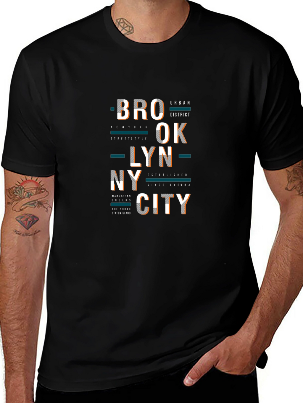 Brooklyn City Graphic Print Crew Neck T-Shirt